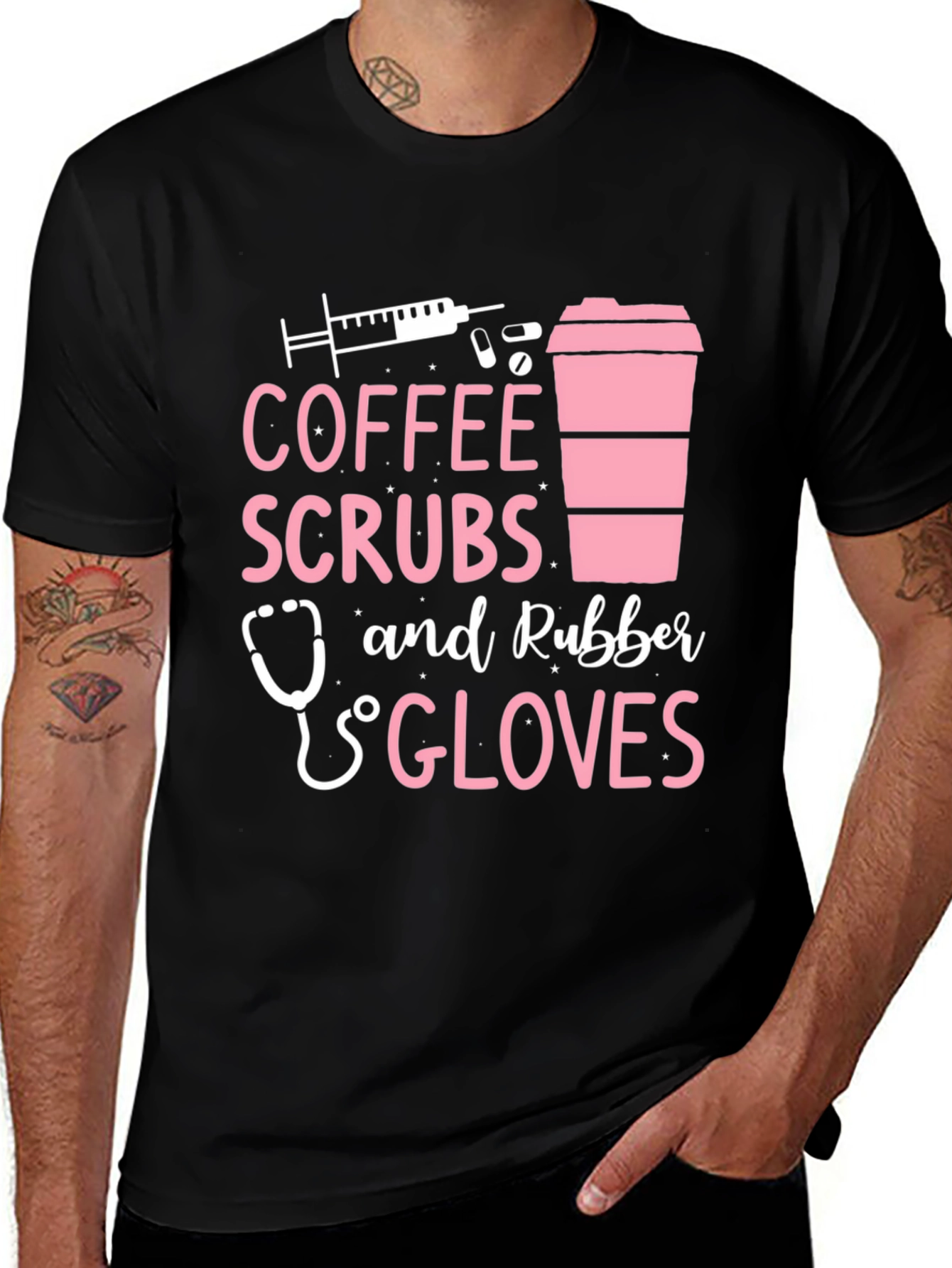 Coffee Scrubs & Rubber Gloves Graphic Tee