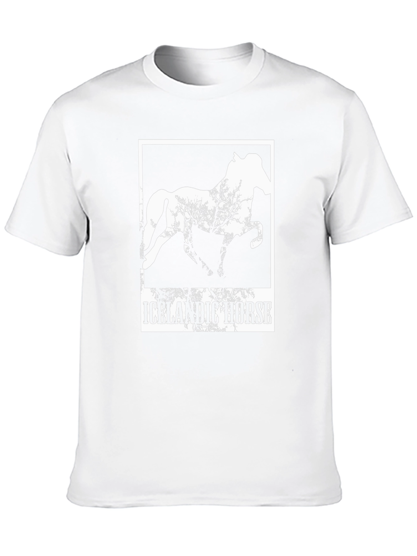 Icelandic Horse Graphic Tee - Black Cotton T-Shirt