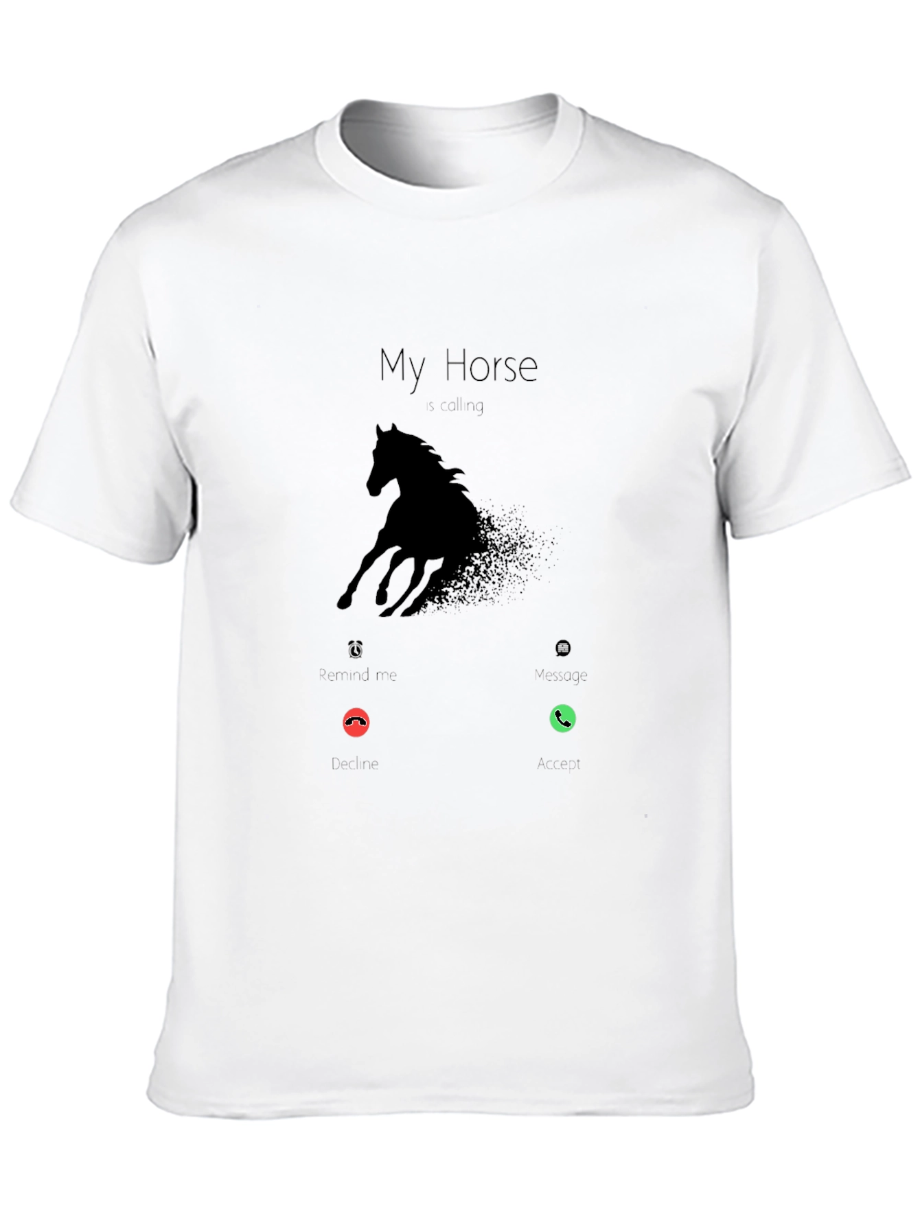 My Horse is Calling Mens Black Graphic Tee