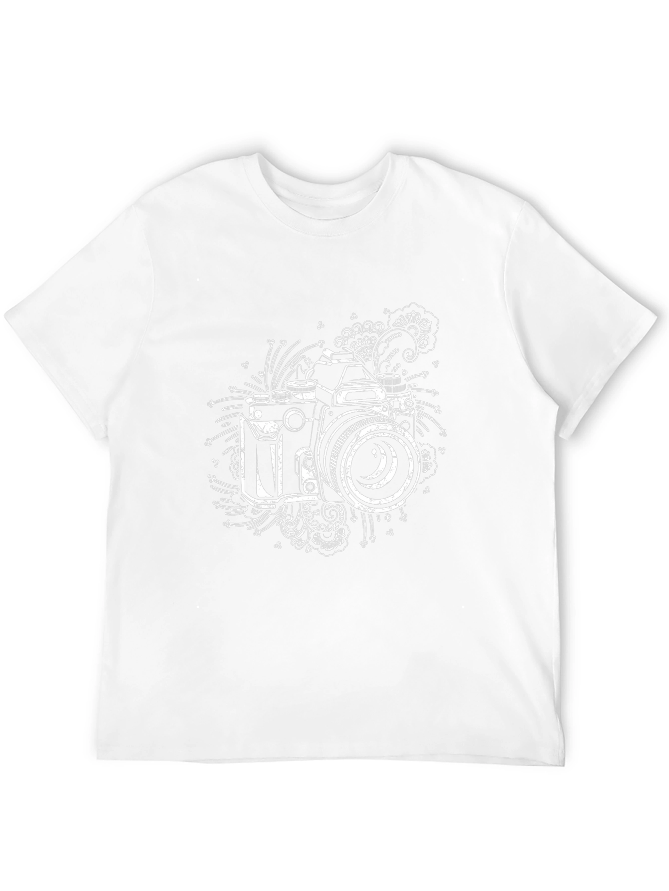 Retro Camera Graphic Print Black T-Shirt
