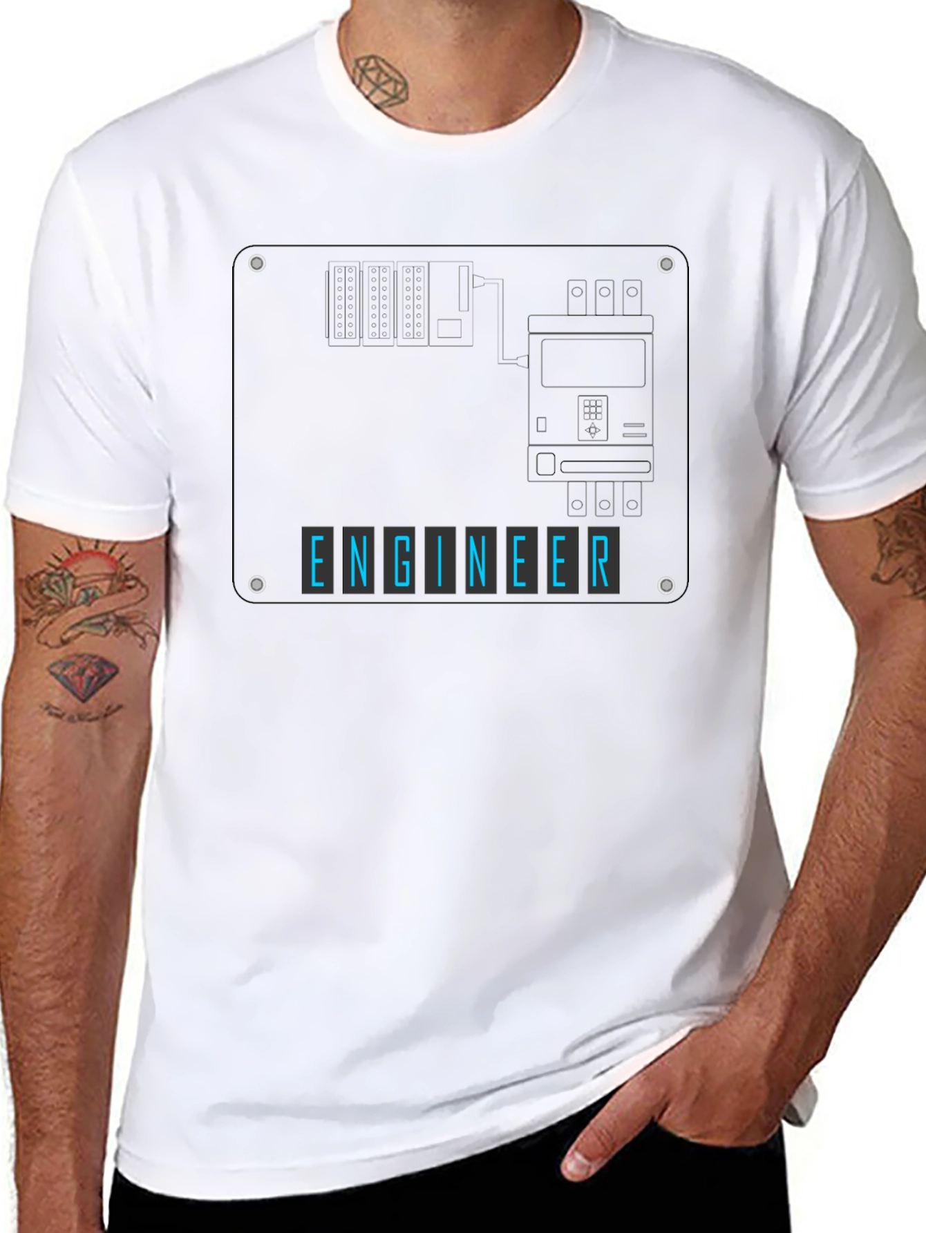Engineer Schematic Graphic T-Shirt