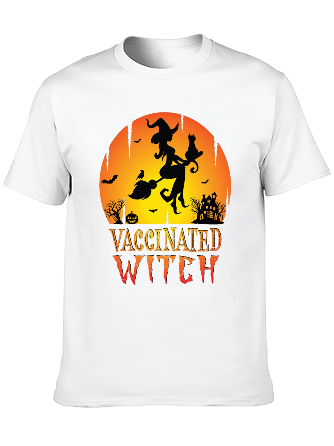 Vaccinated Witch Halloween T-Shirt