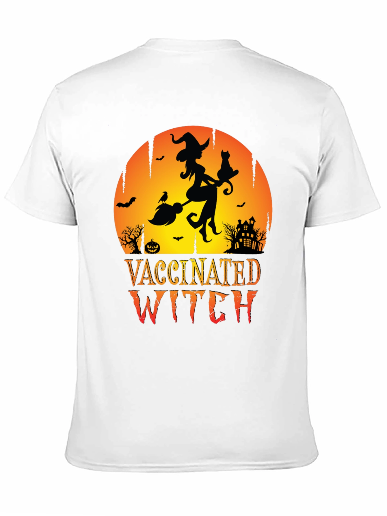 Vaccinated Witch Halloween T-Shirt