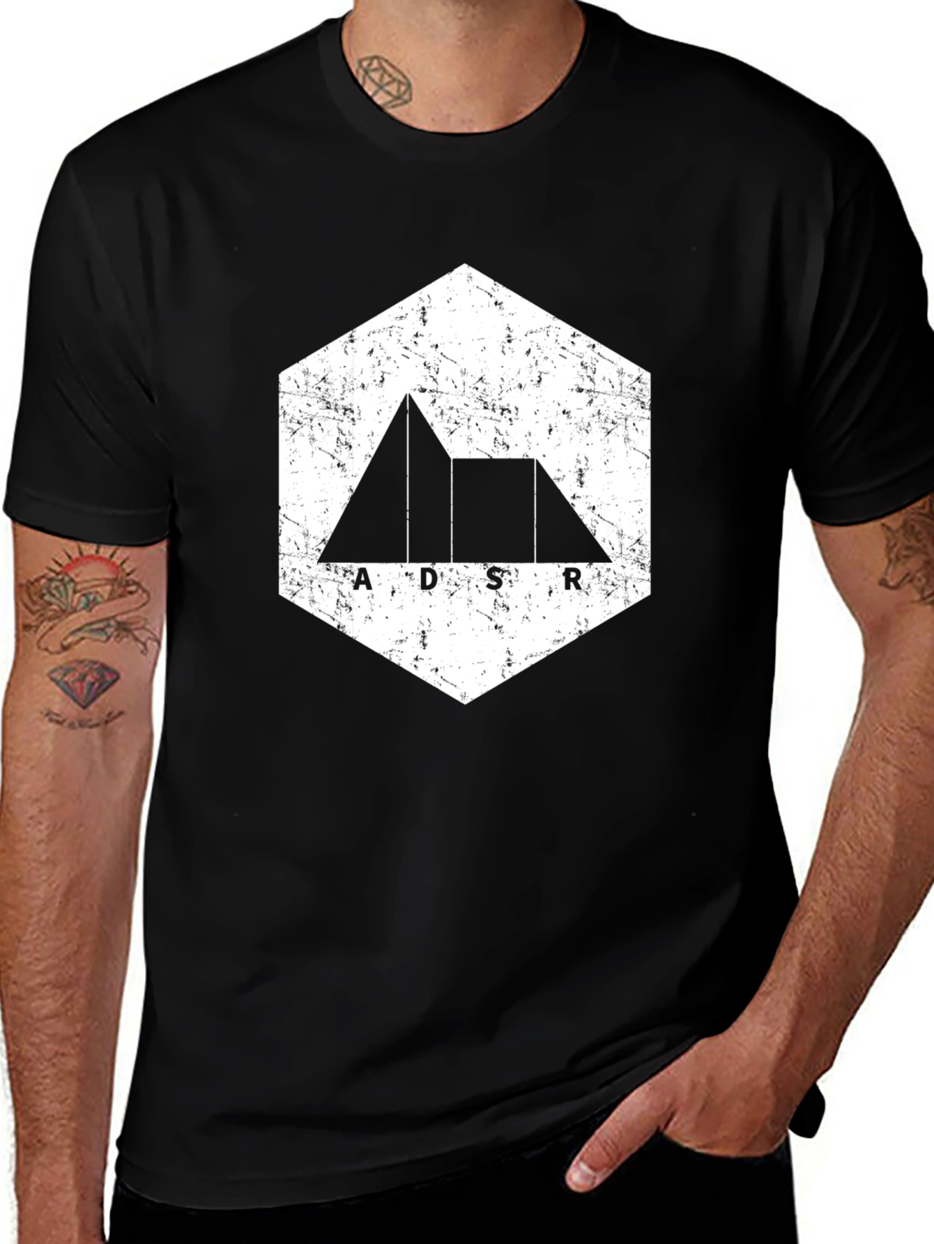 ADSR Hexagon Graphic Tee - Black Unisex T-Shirt