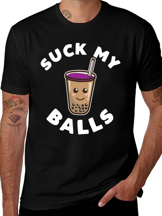 Suck My Balls Boba Tea Graphic T-Shirt
