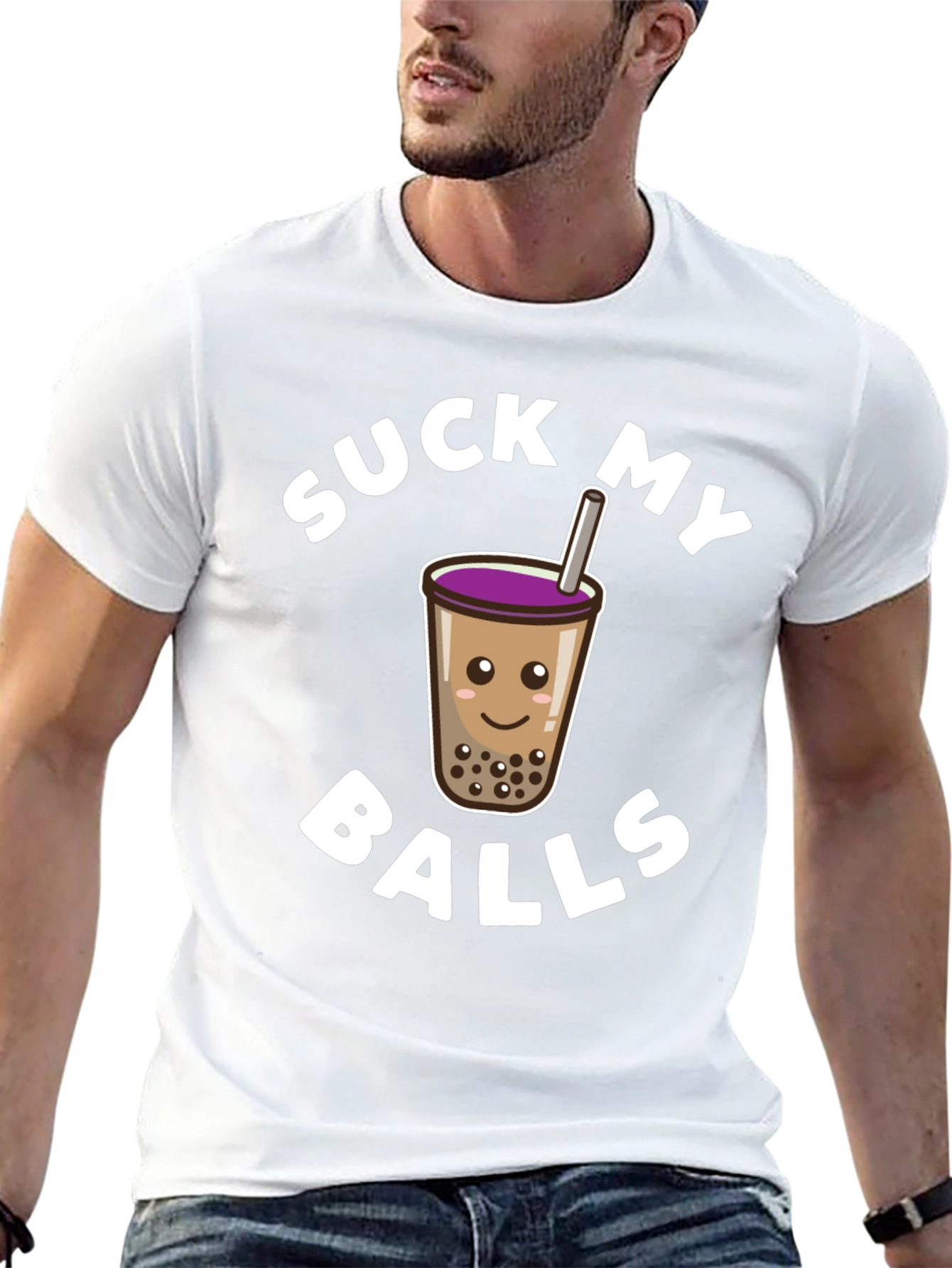 Suck My Balls Boba Tea Graphic T-Shirt