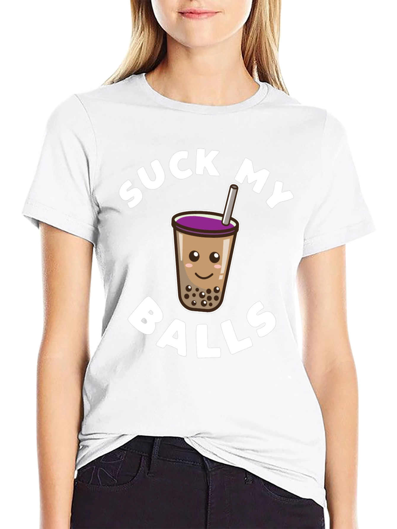 Suck My Balls Boba Tea Graphic T-Shirt