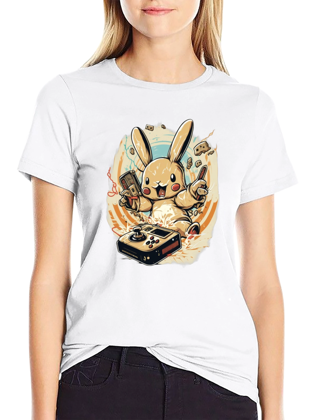 Gaming Bunny Graphic T-Shirt