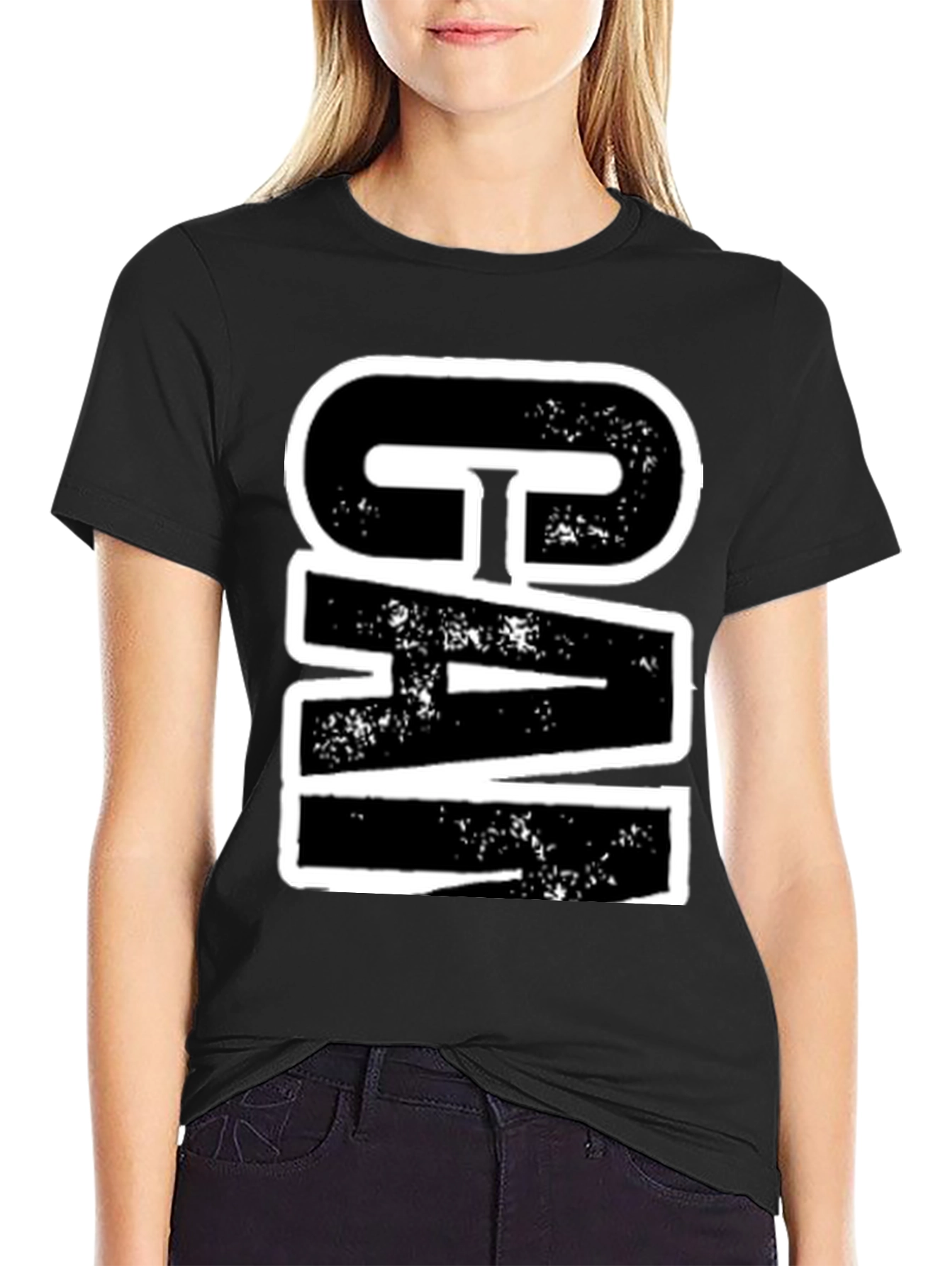 Bold Graphic Tee - CIA Print - Black Cotton