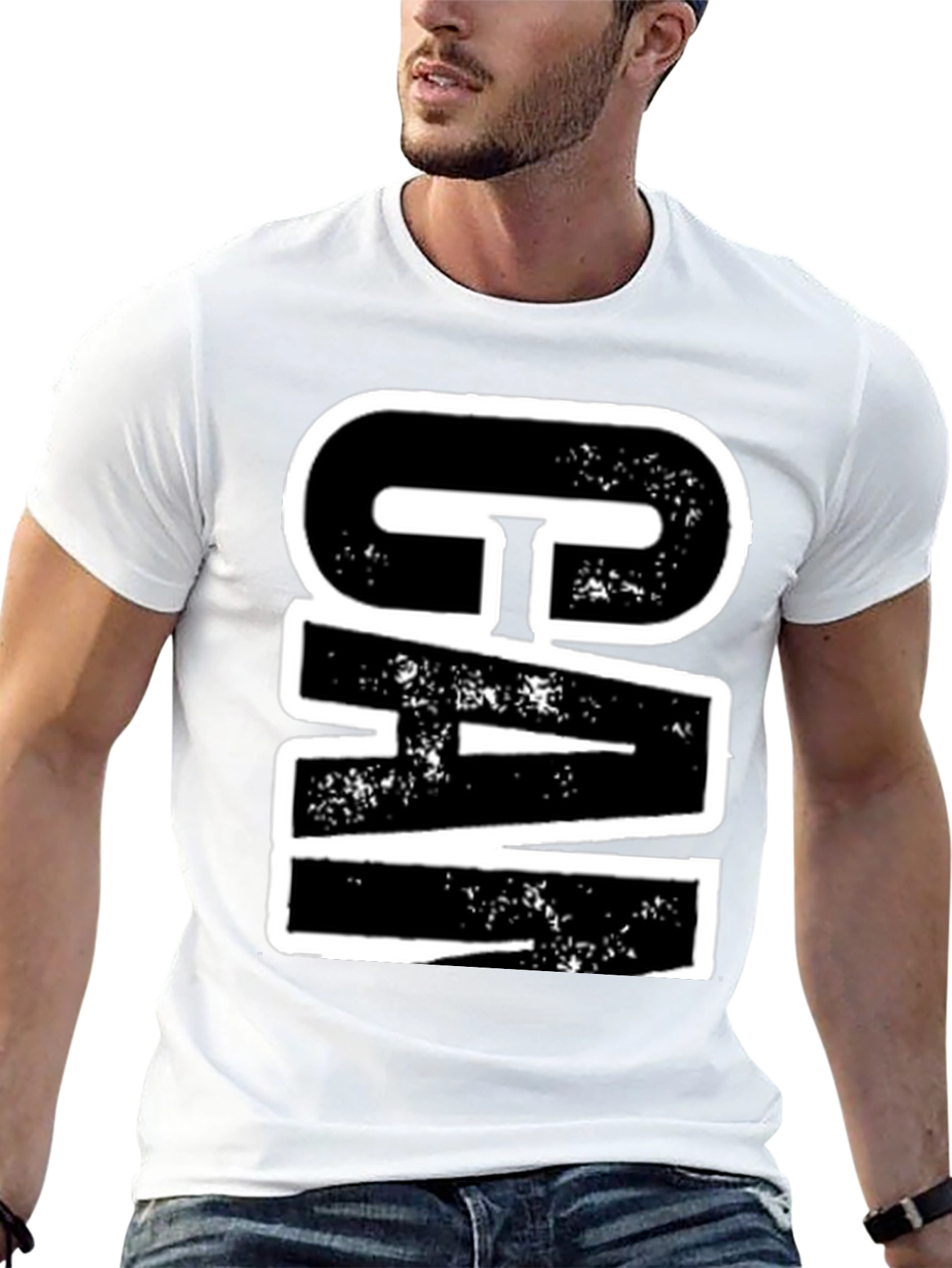 Bold Graphic Tee - CIA Print - Black Cotton