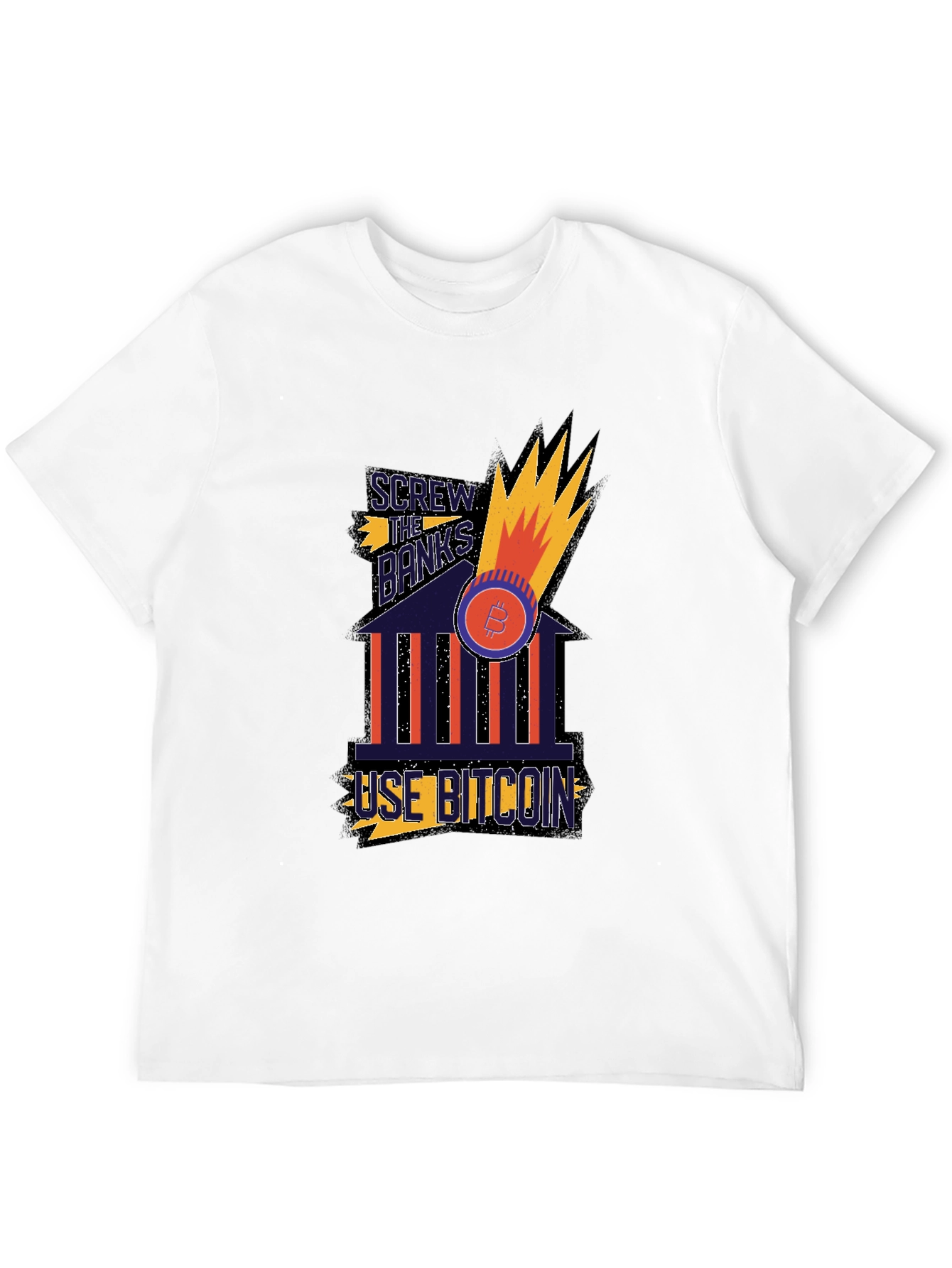 Bitcoin Graphic Tee - Screw the Banks T-Shirt