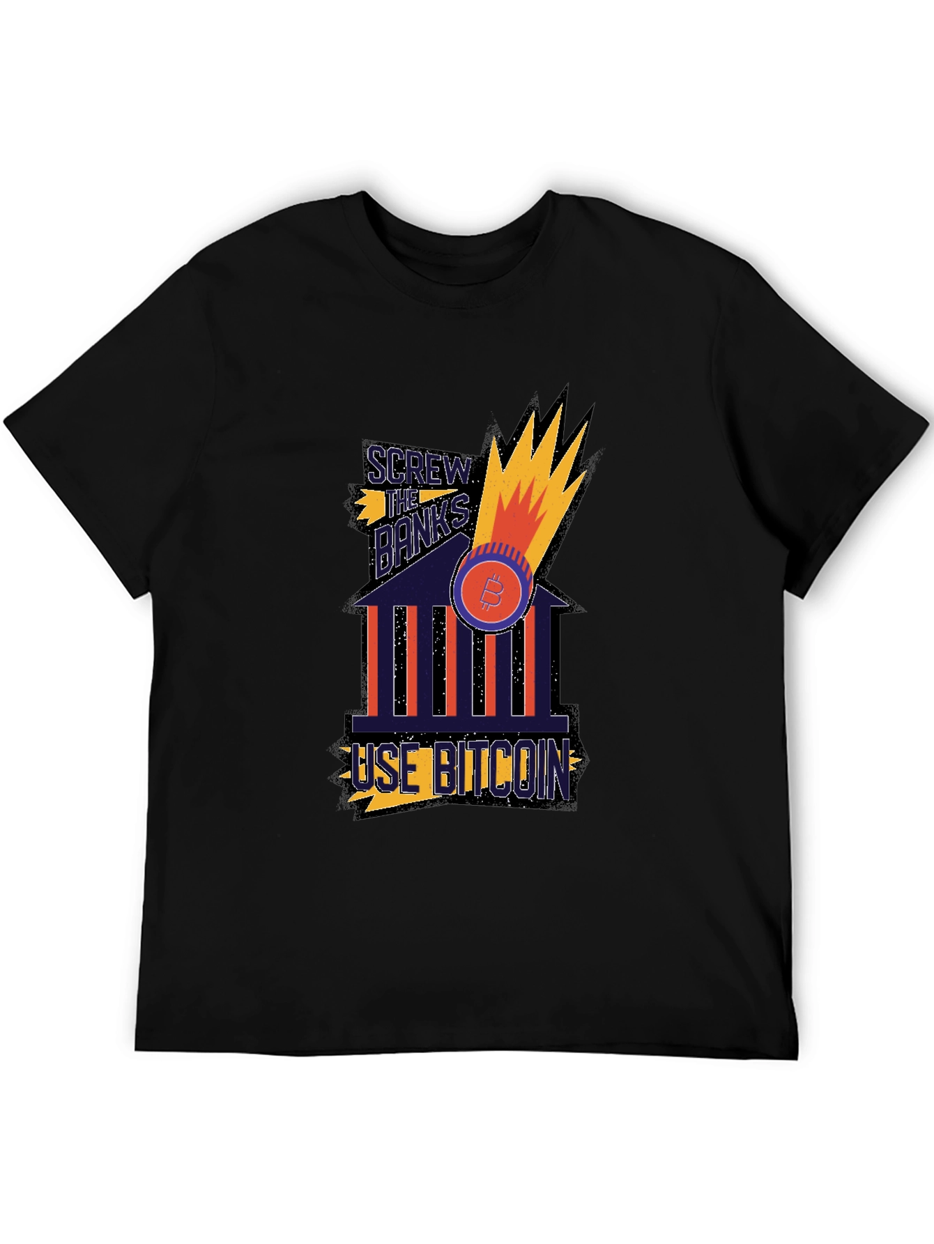 Bitcoin Graphic Tee - Screw the Banks T-Shirt