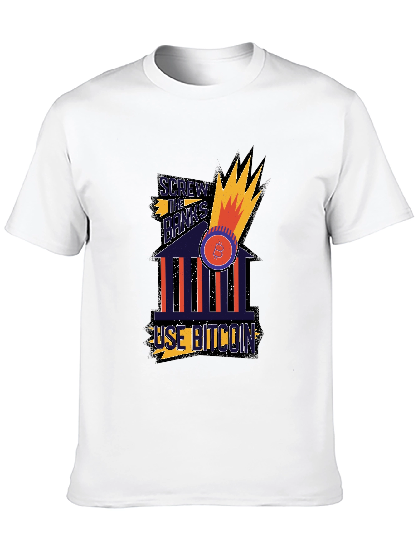 Bitcoin Graphic Tee - Screw the Banks T-Shirt