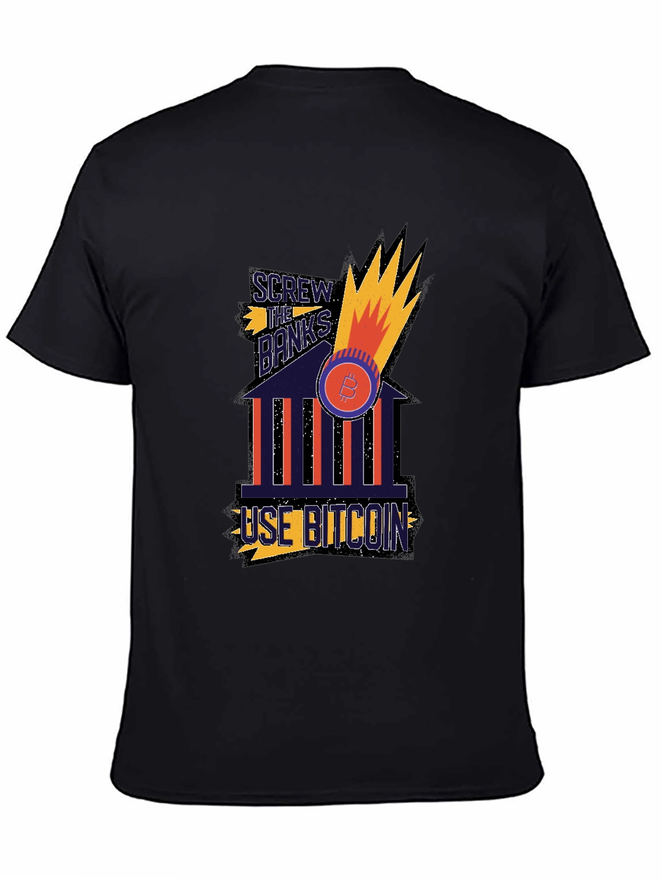 Bitcoin Graphic Tee - Screw the Banks T-Shirt