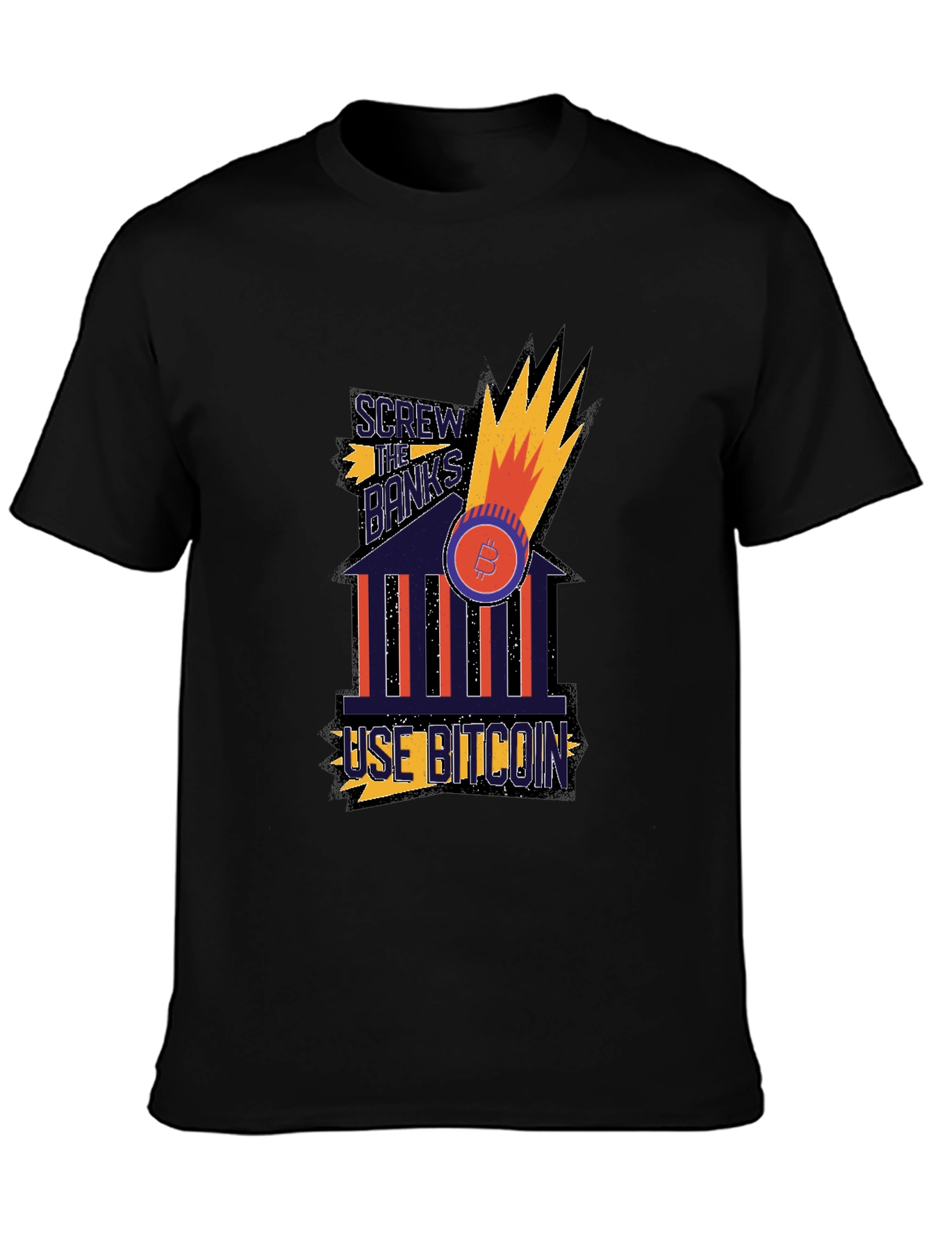 Bitcoin Graphic Tee - Screw the Banks T-Shirt