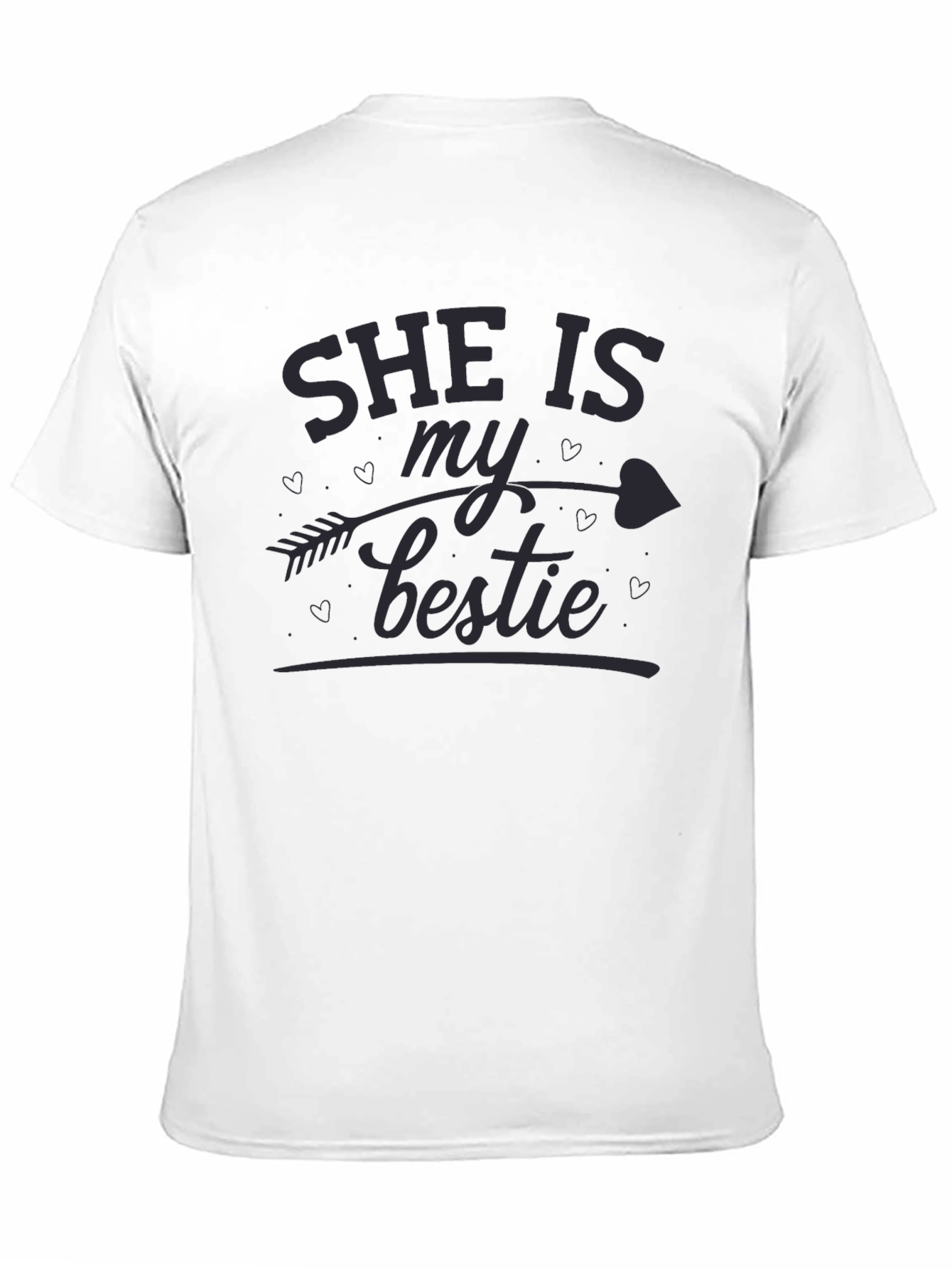She is My Bestie Black Graphic Tee