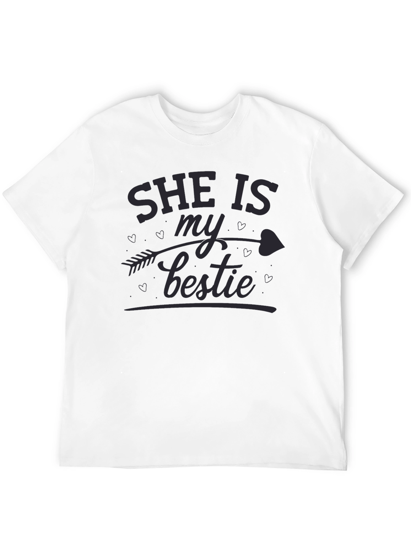 She is My Bestie Black Graphic Tee
