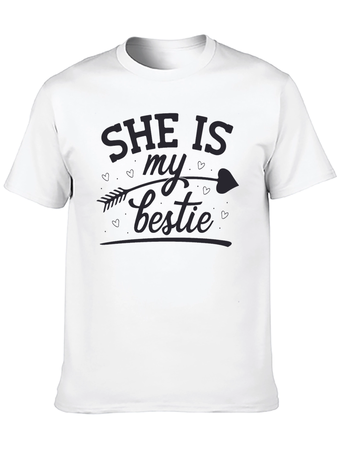 She is My Bestie Black Graphic Tee