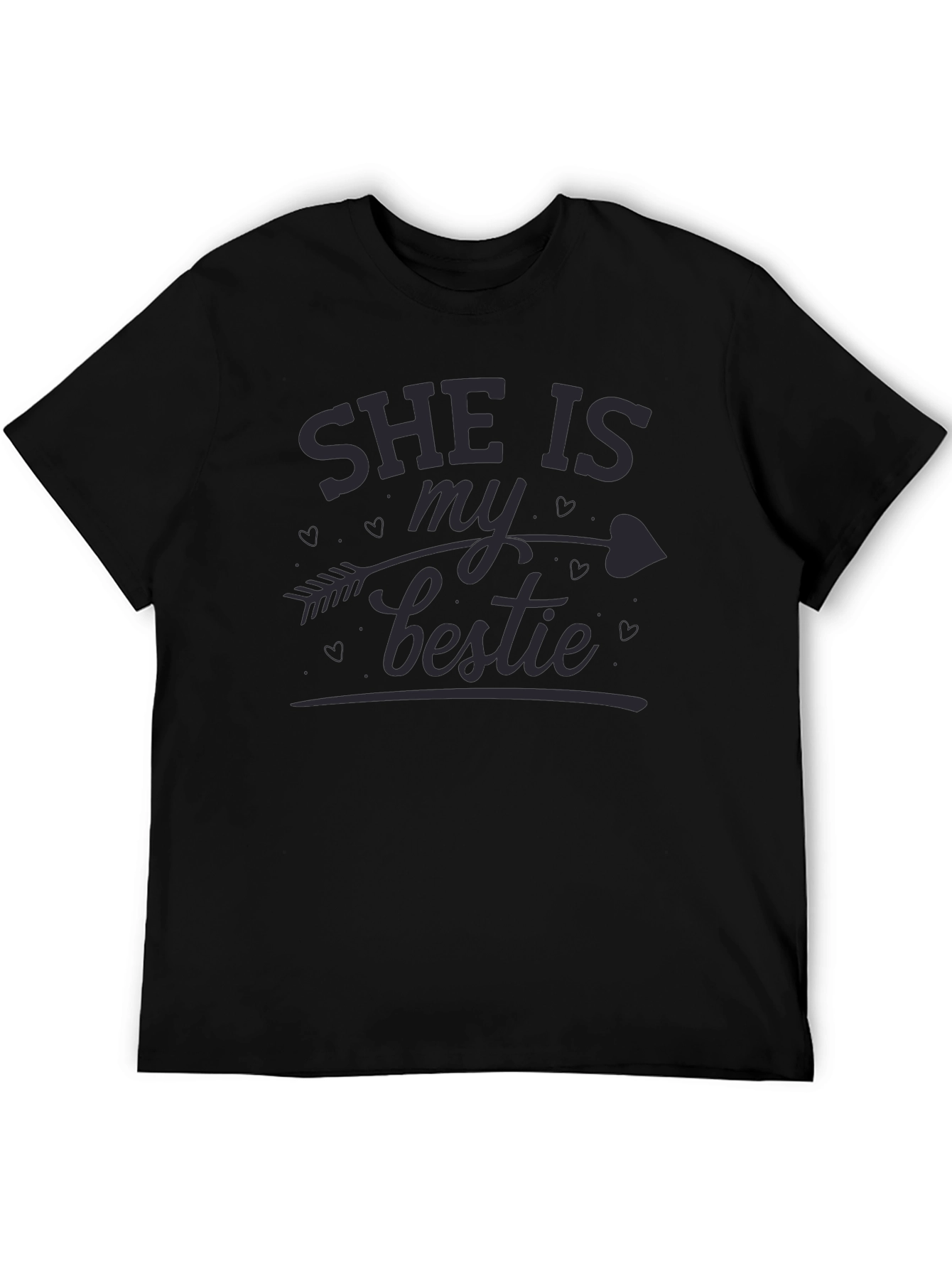 She is My Bestie Black Graphic Tee