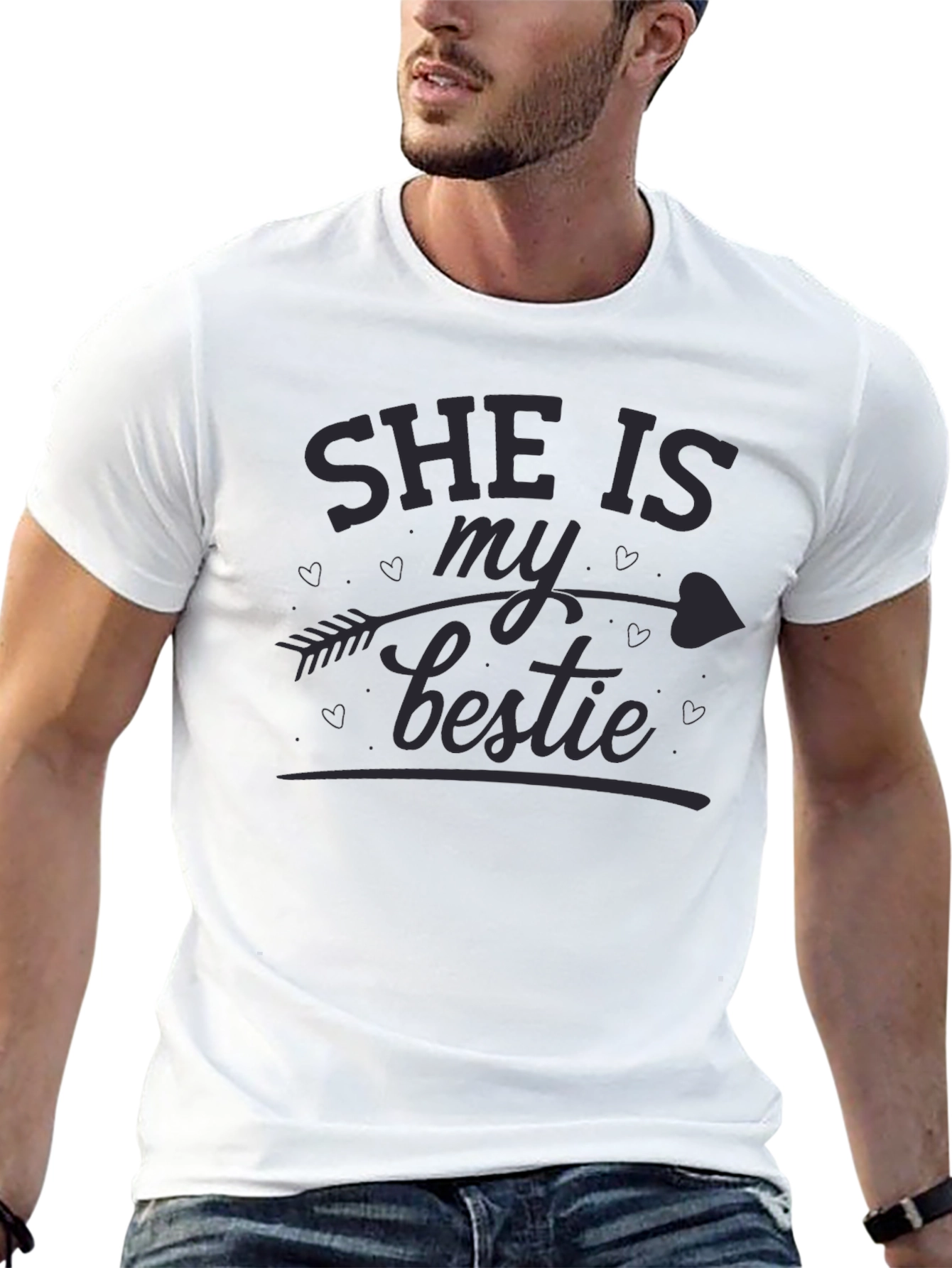 She is My Bestie Black Graphic Tee