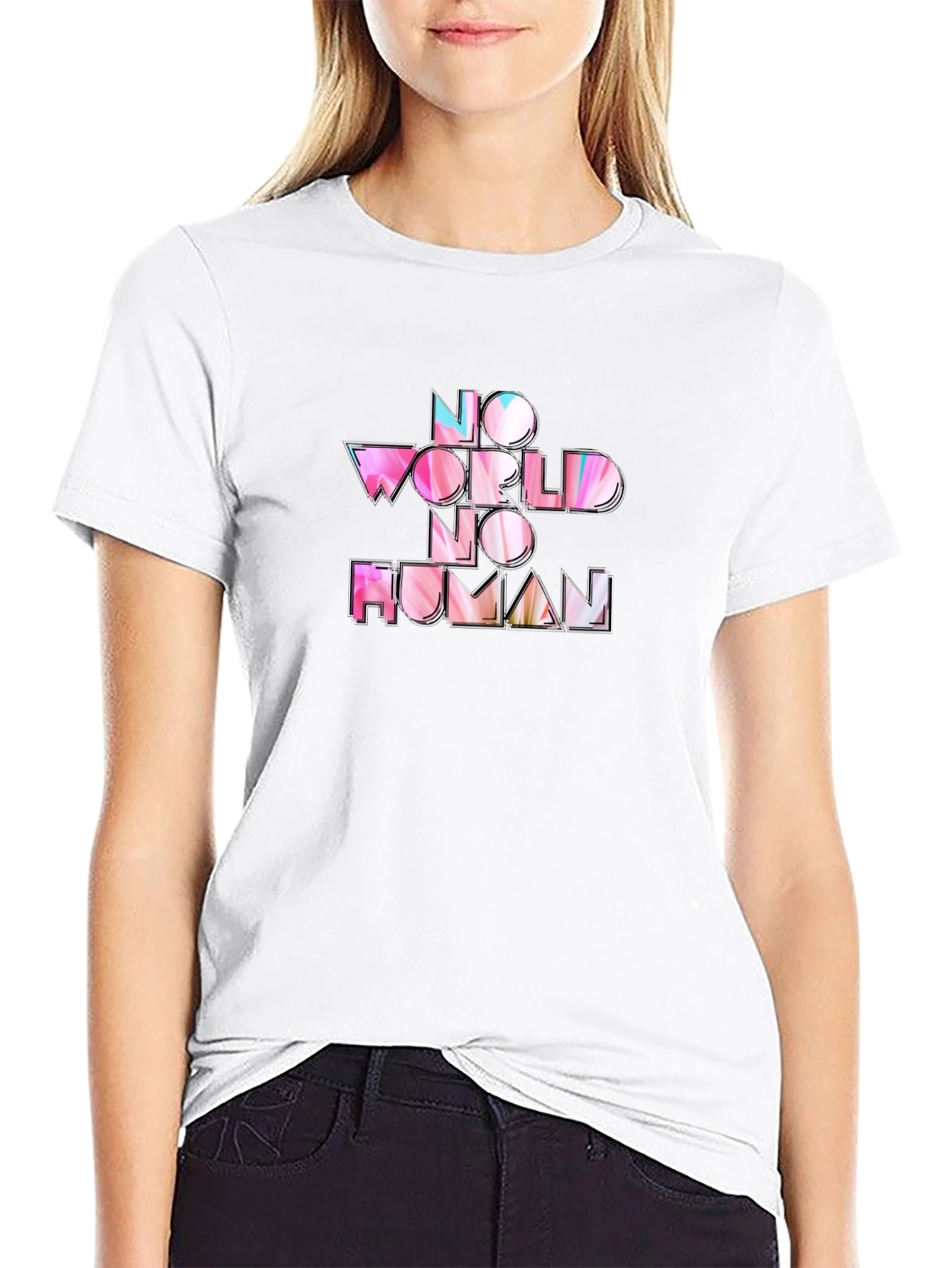 No World No Human Black T-Shirt