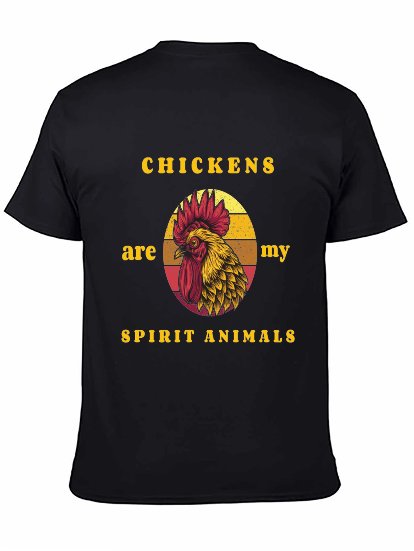 Chicken Spirit Animal Graphic Tee - Black