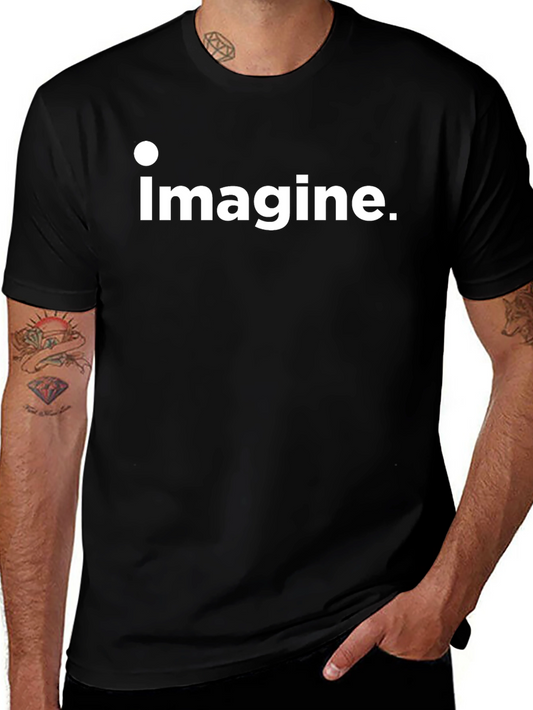 Imagine Graphic Tee - Black Cotton Comfort