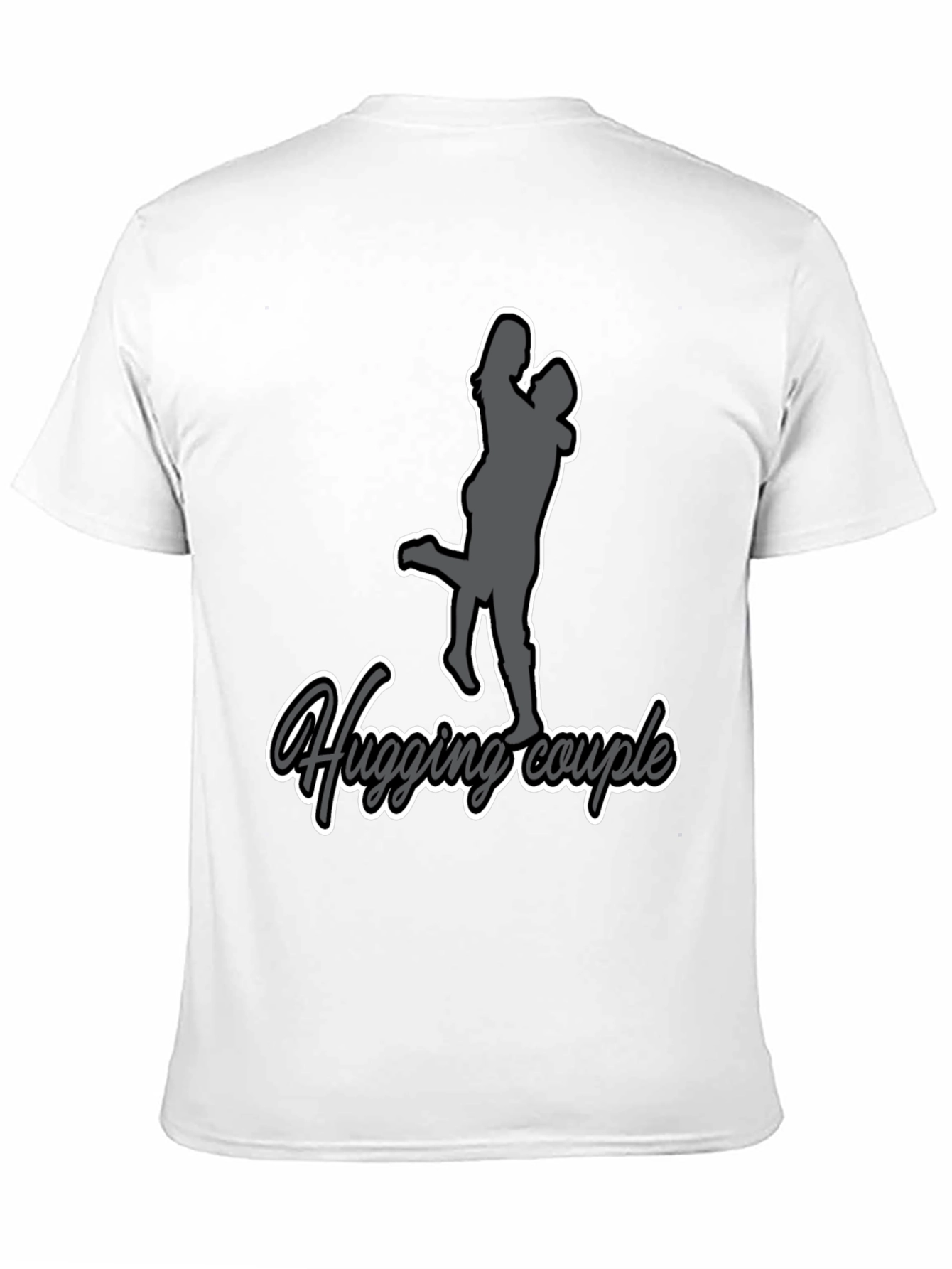 Hugging Couple Graphic Tee - Black