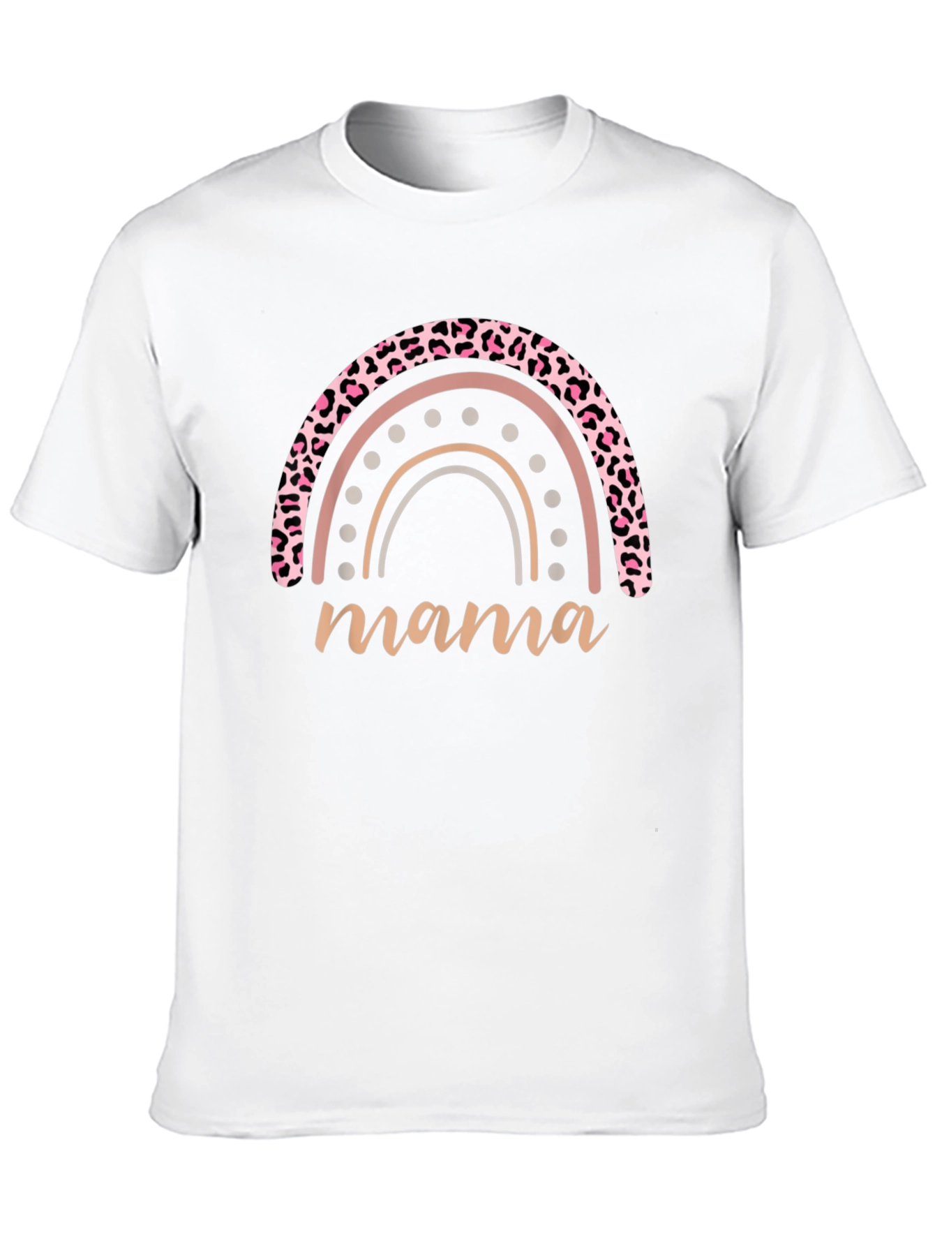 Mama Rainbow Leopard Print T-Shirt