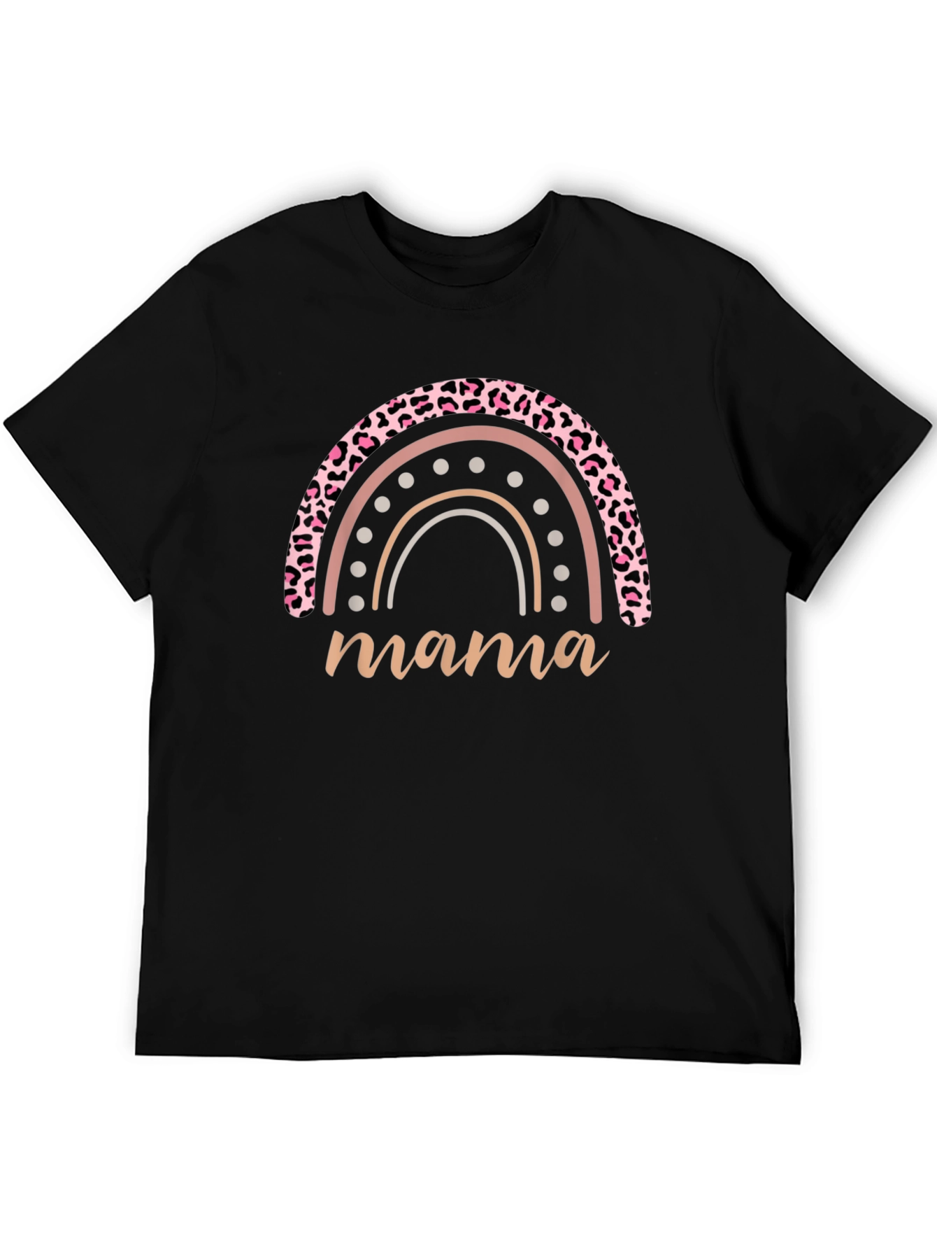 Mama Rainbow Leopard Print T-Shirt