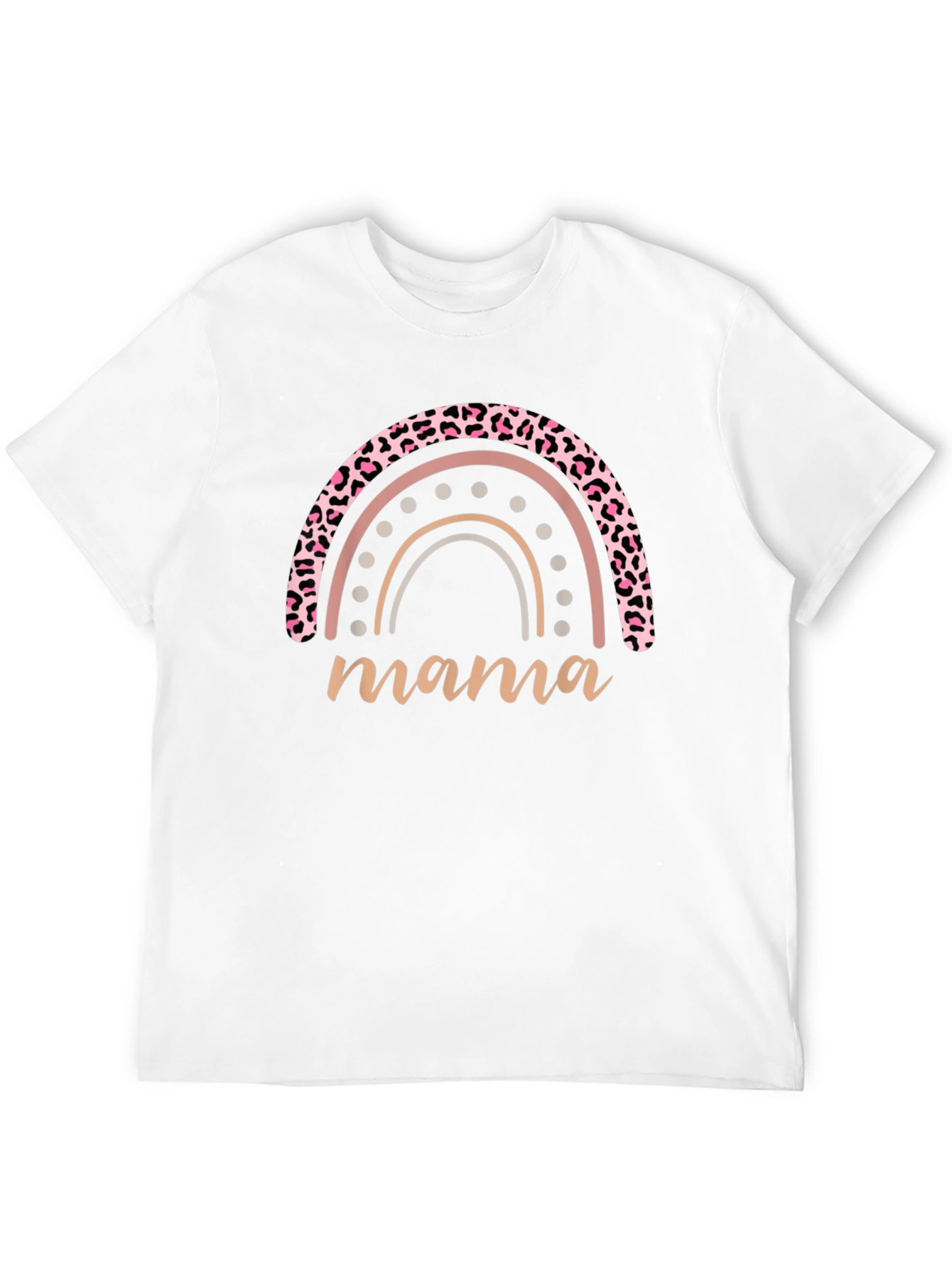 Mama Rainbow Leopard Print T-Shirt