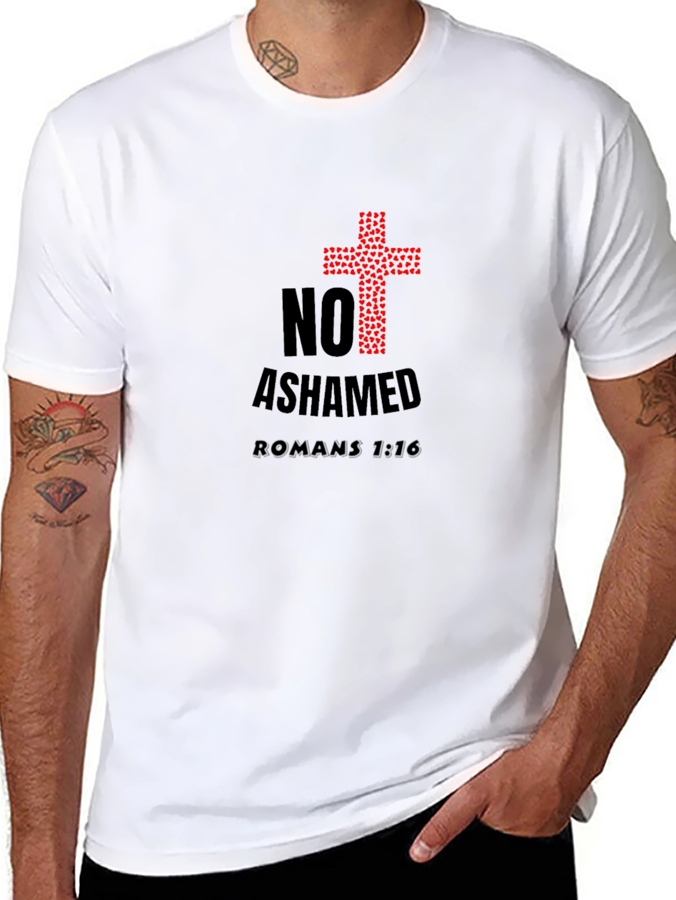 No Ashamed Romans 1:16 Christian T-Shirt