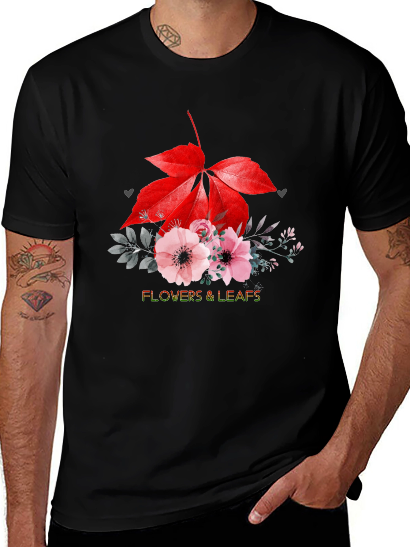 Flowers & Leaves Graphic T-Shirt