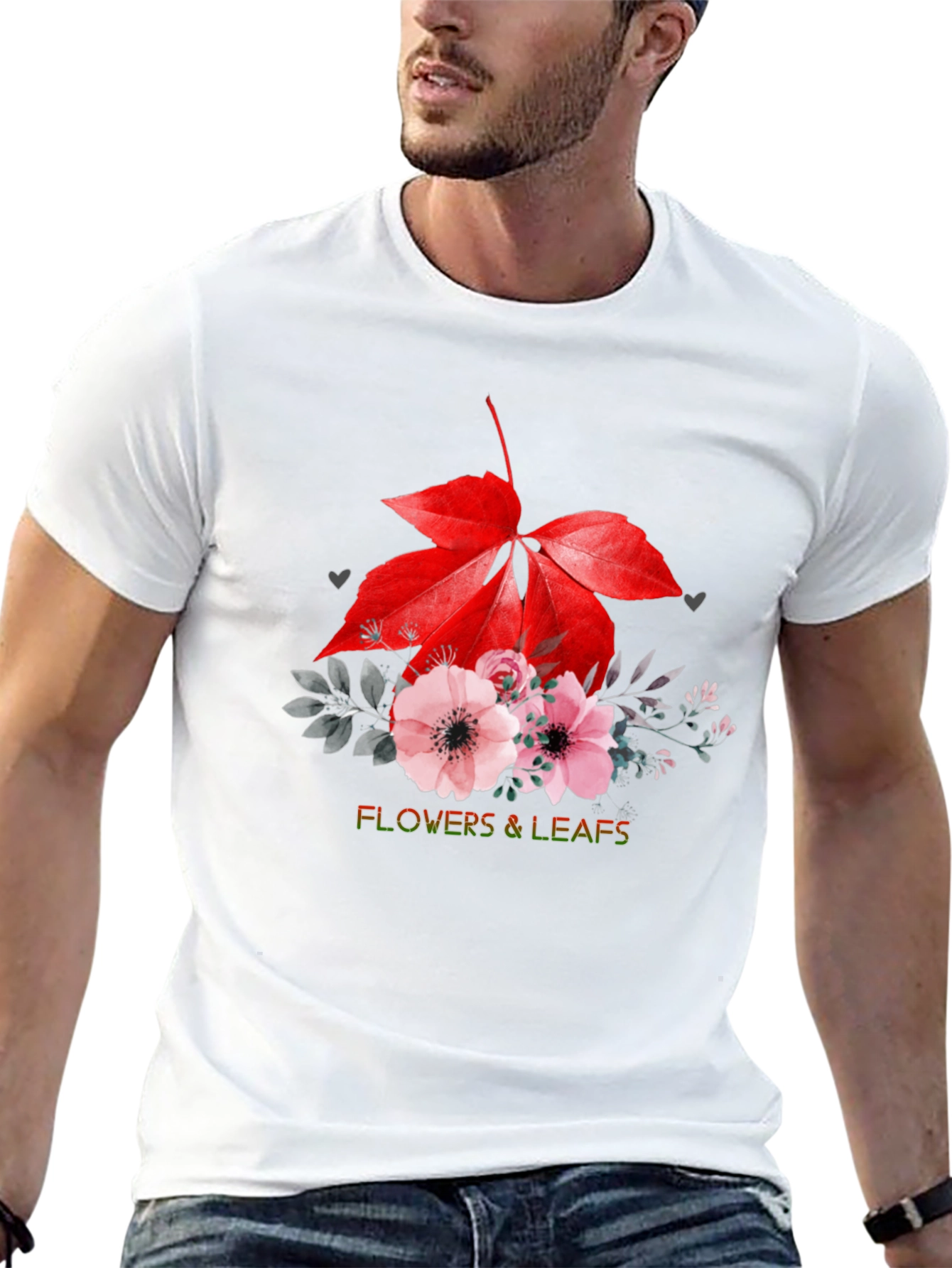Flowers & Leaves Graphic T-Shirt