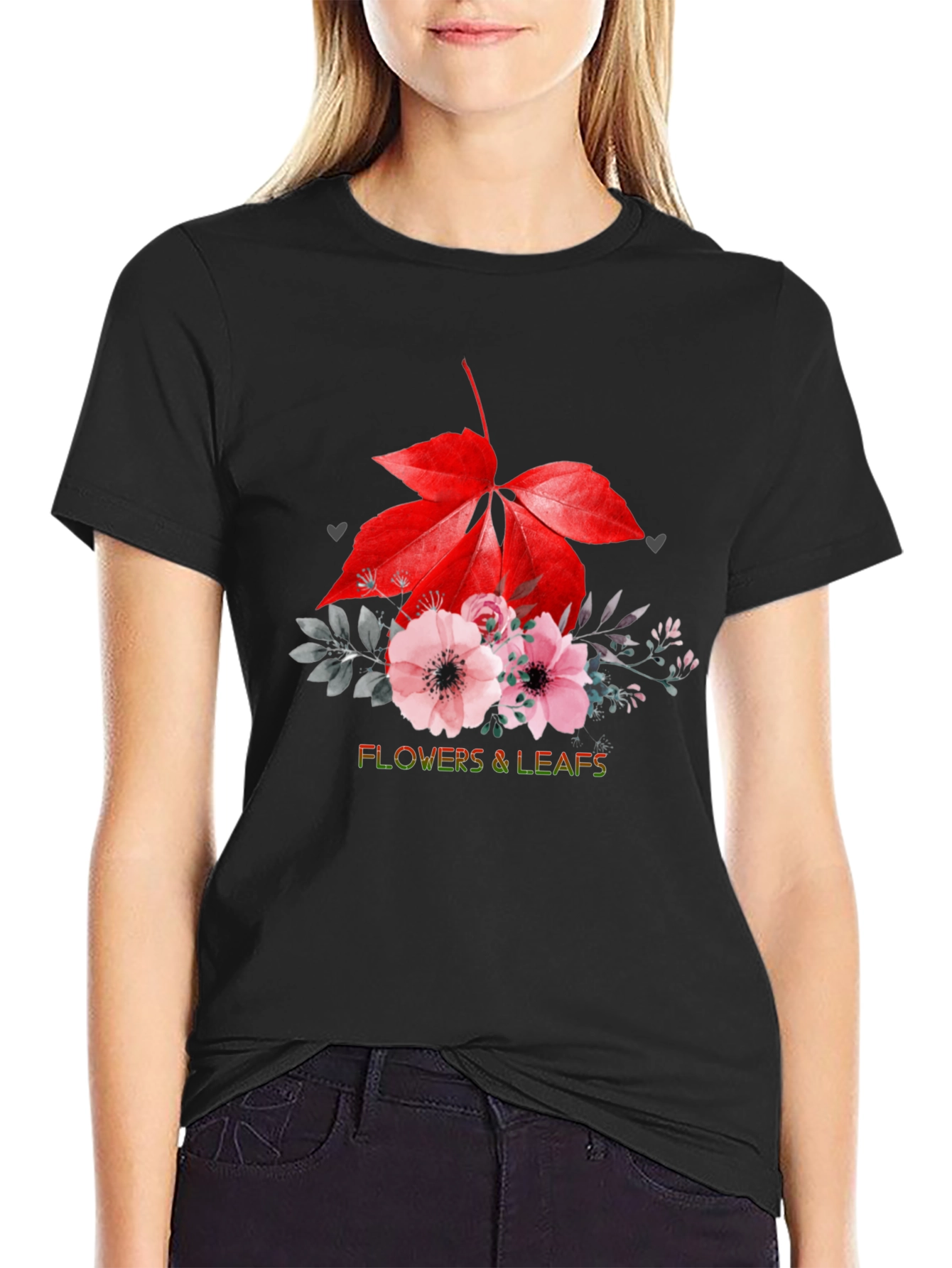 Flowers & Leaves Graphic T-Shirt