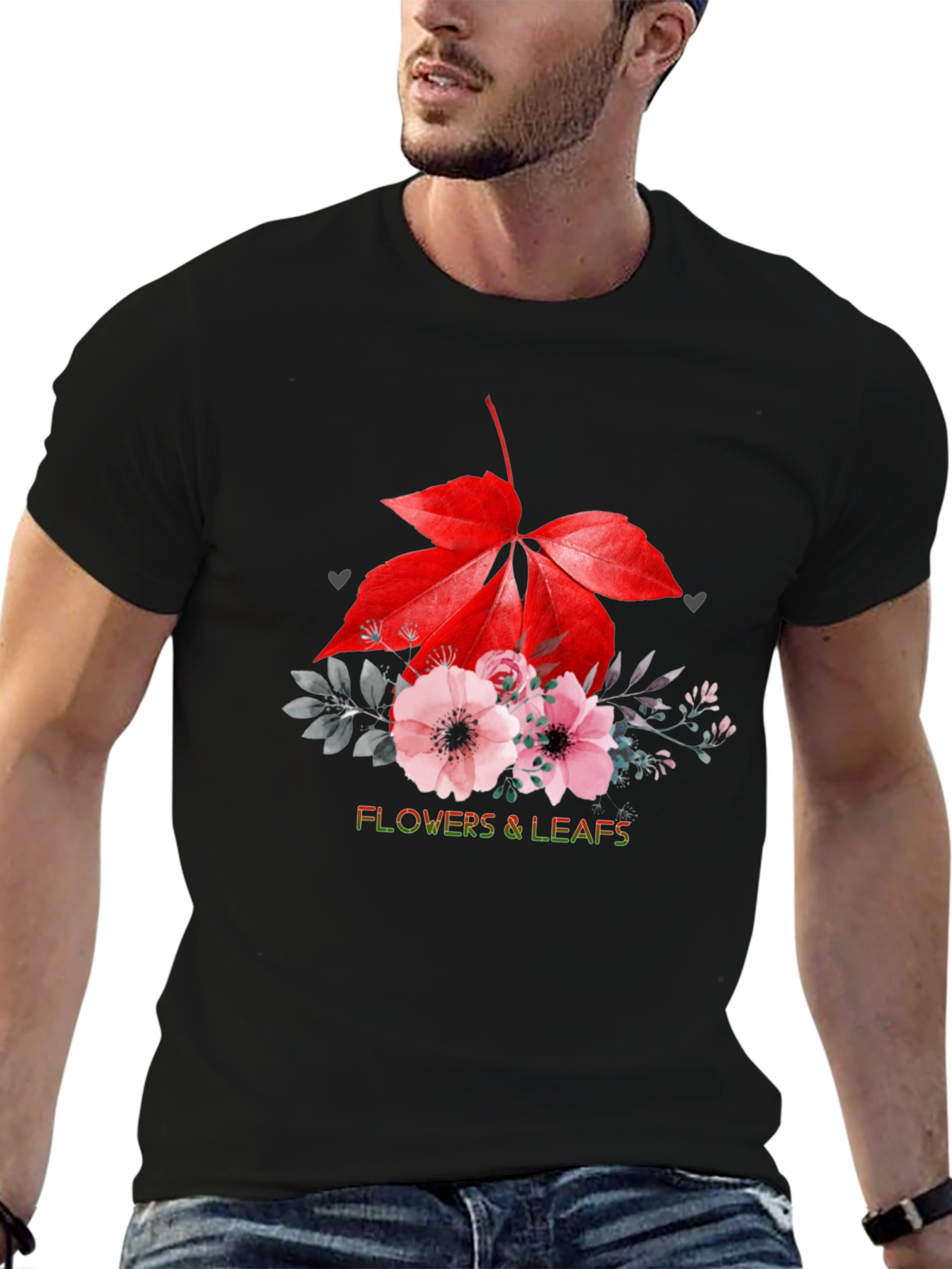 Flowers & Leaves Graphic T-Shirt