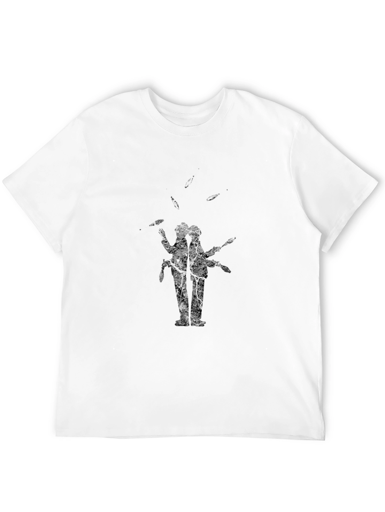 Mens Black Graphic Print Crew Neck T-Shirt