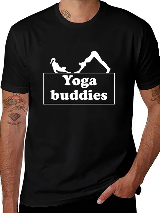 Yoga Buddies Black Graphic Tee