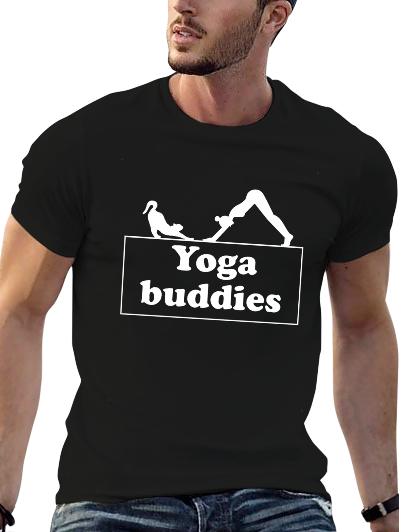Yoga Buddies Black Graphic Tee