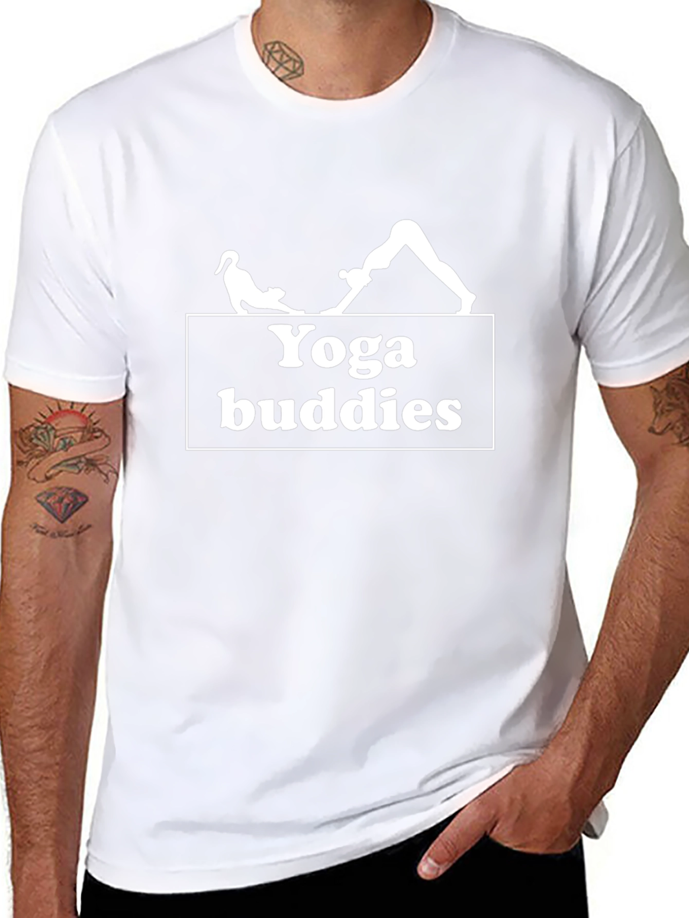 Yoga Buddies Black Graphic Tee