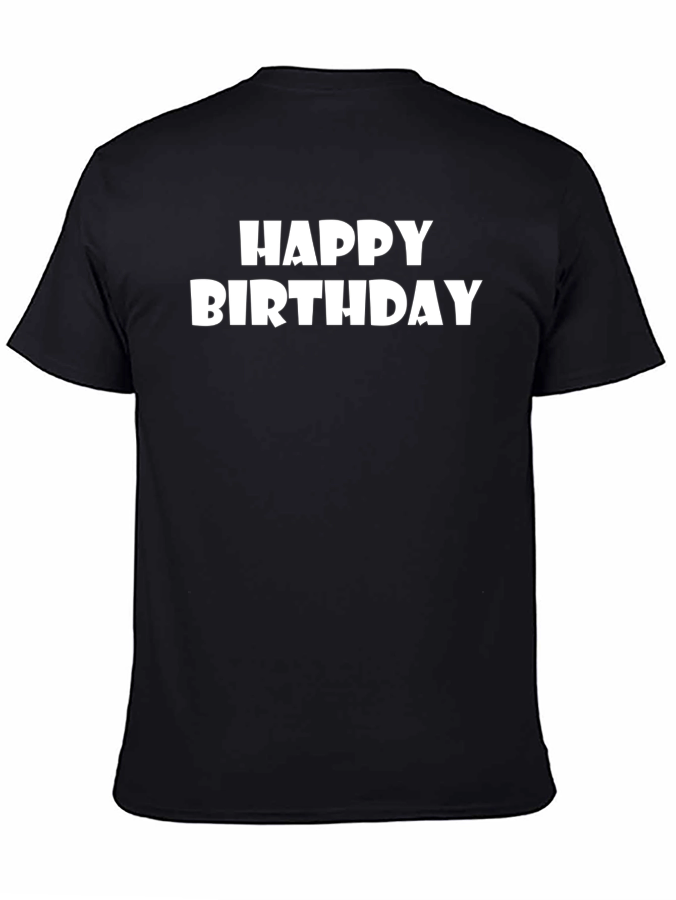 Happy Birthday Graphic Tee - Black Cotton Blend