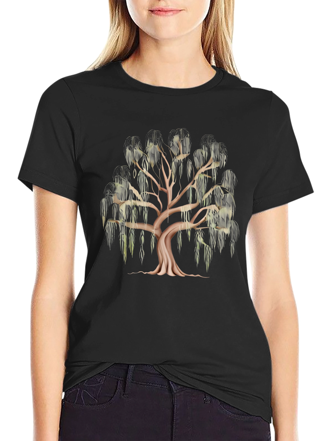 Willow Tree Graphic Black T-Shirt