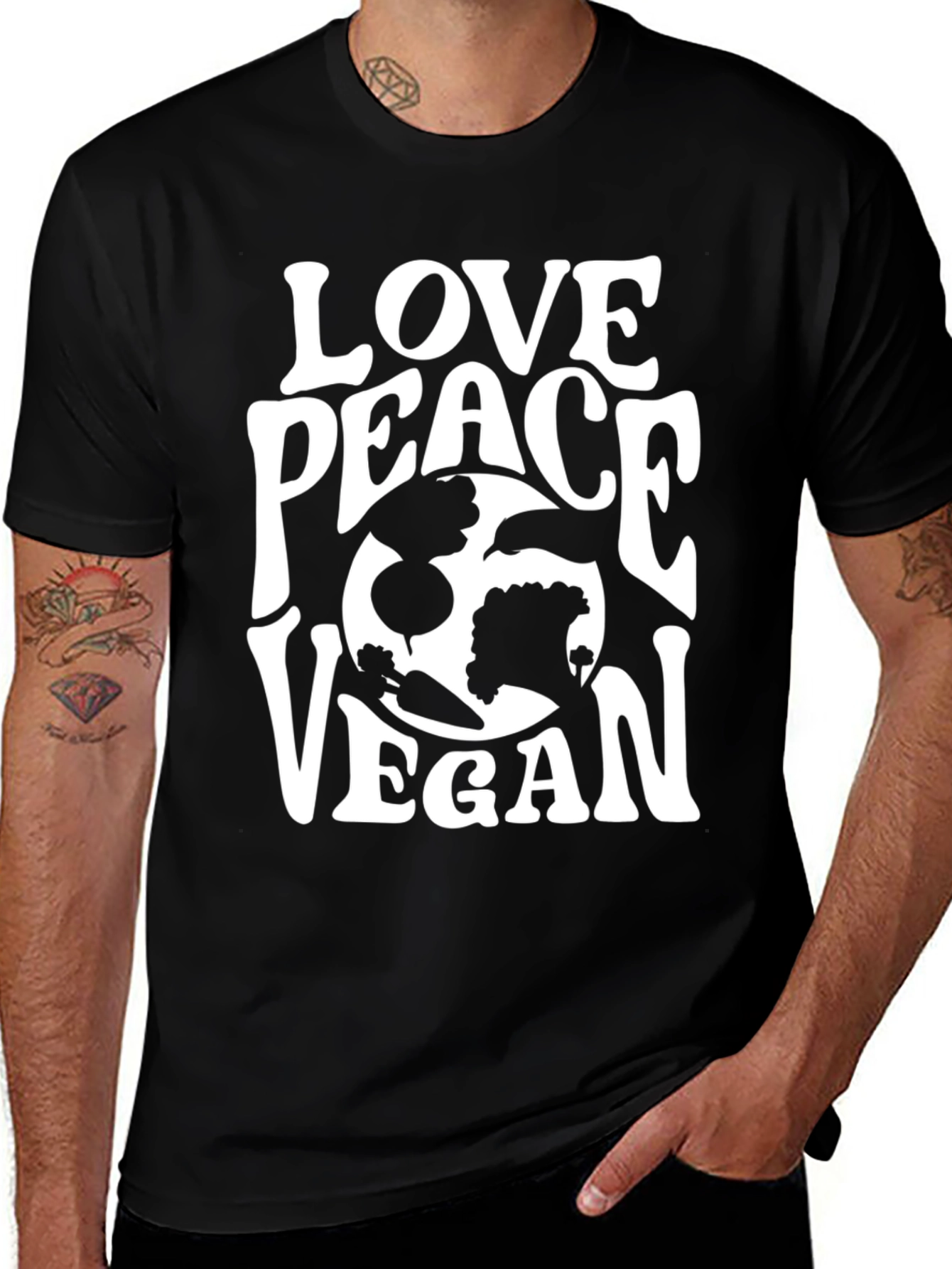 Love Peace Vegan T-Shirt - Unisex Graphic Tee