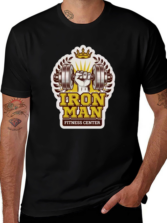 Iron Man Fitness Center Black T-Shirt