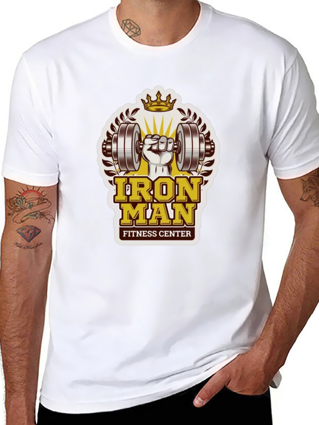 Iron Man Fitness Center Black T-Shirt