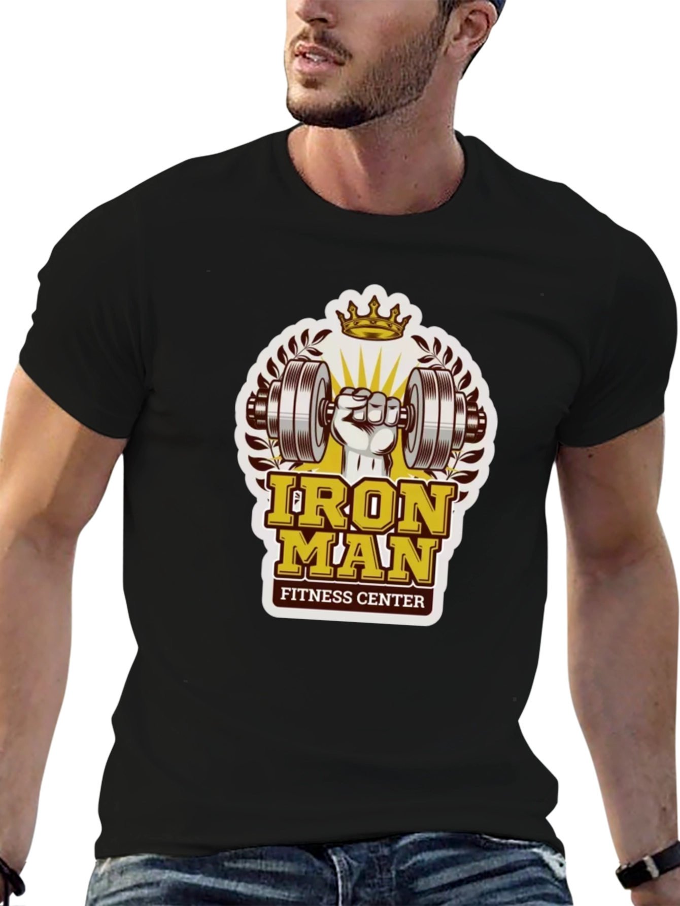 Iron Man Fitness Center Black T-Shirt