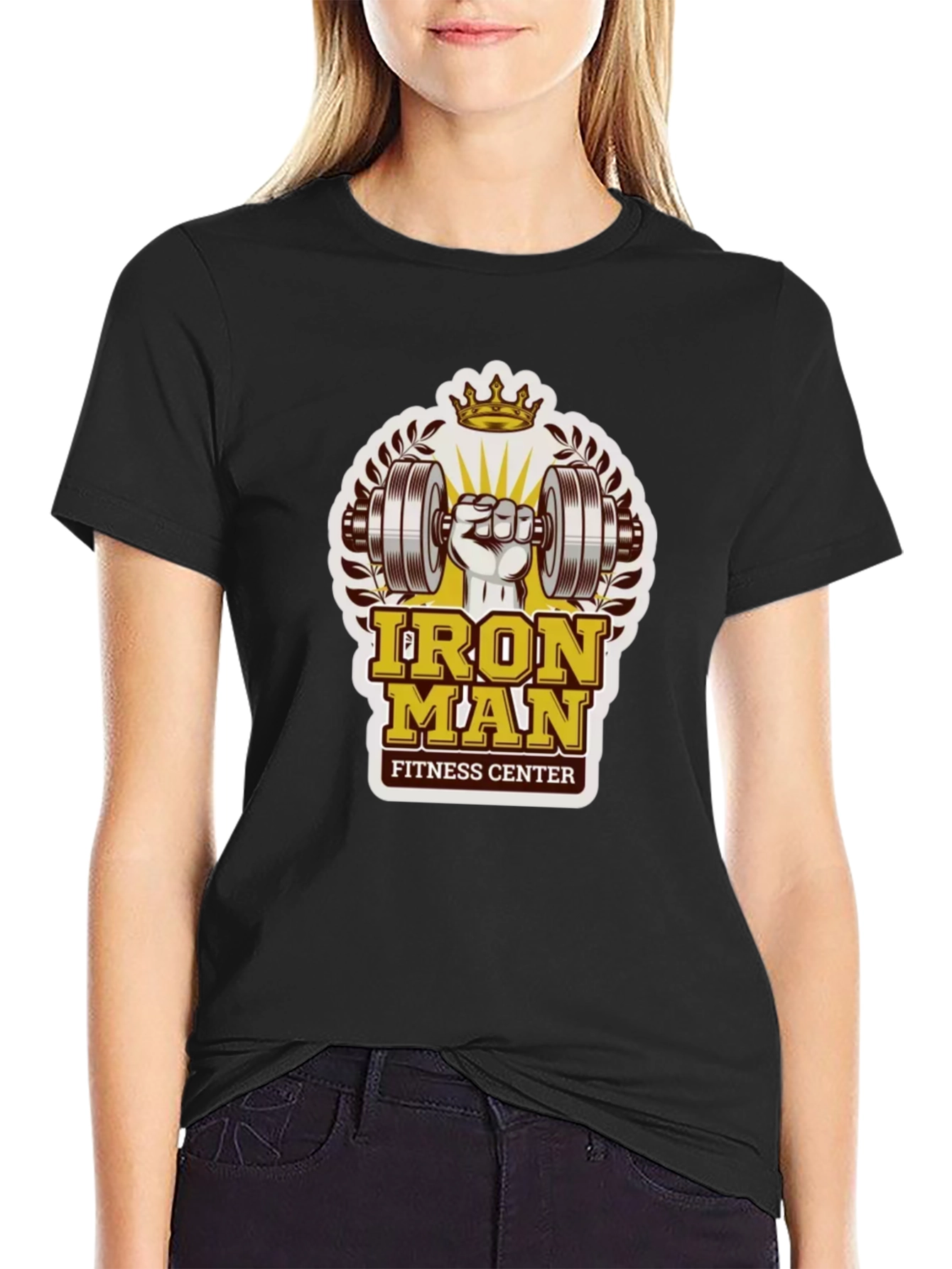 Iron Man Fitness Center Black T-Shirt