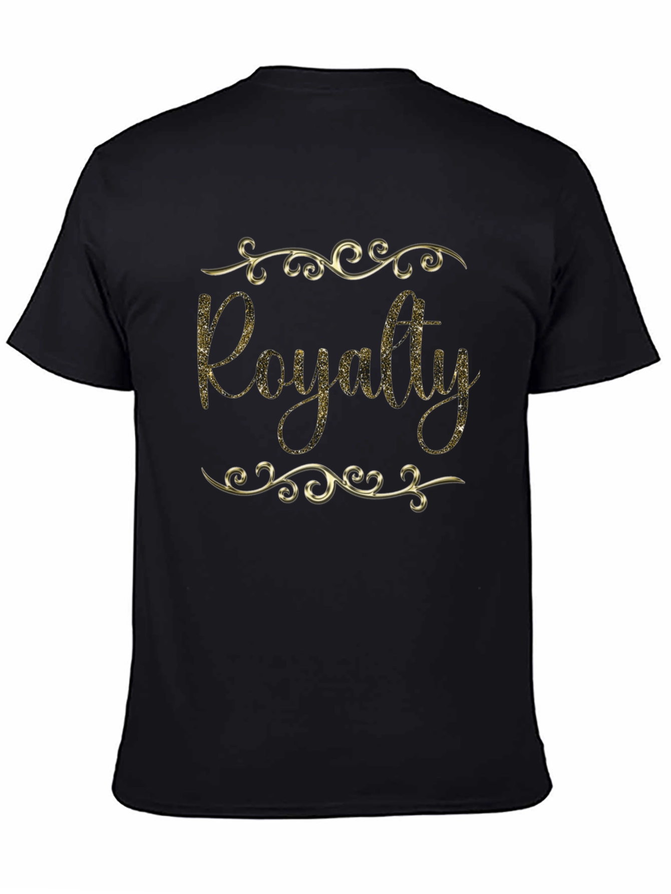 Royalty Golden Glitter Black T-Shirt