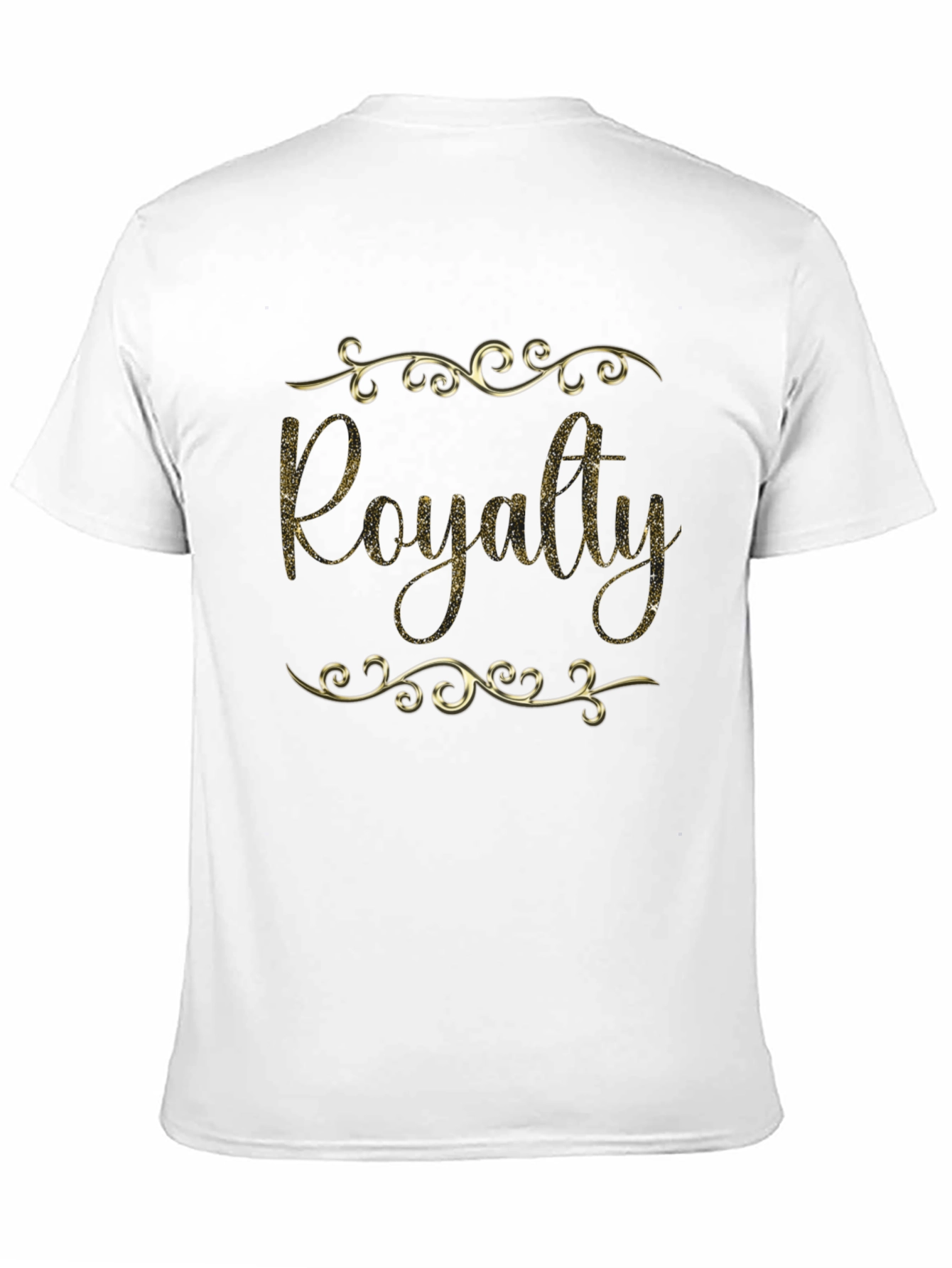 Royalty Golden Glitter Black T-Shirt