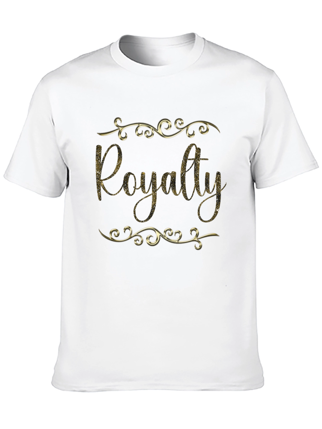 Royalty Golden Glitter Black T-Shirt